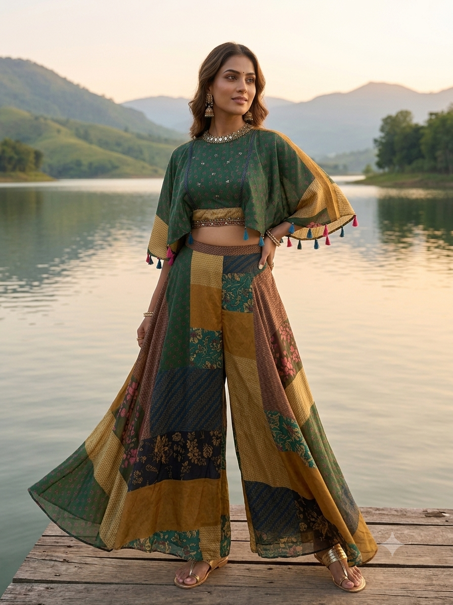 Italian crepe indowestern dress