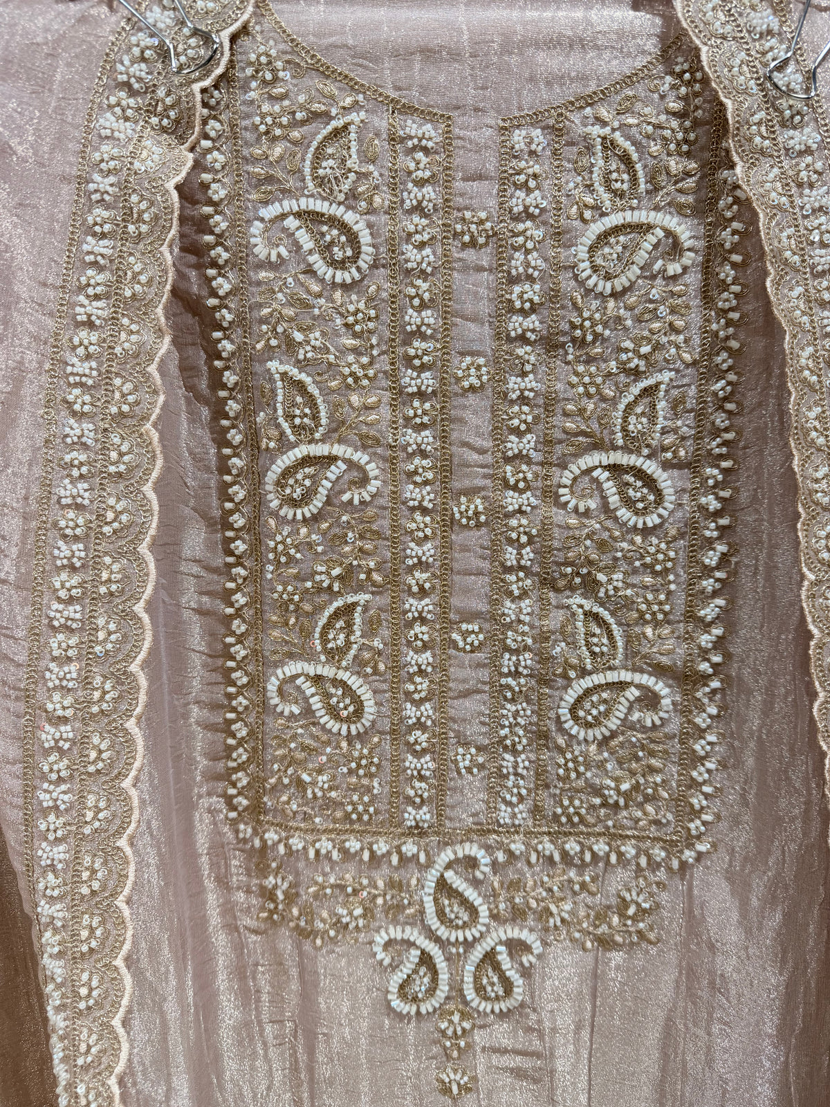 Embroided unstitched suit