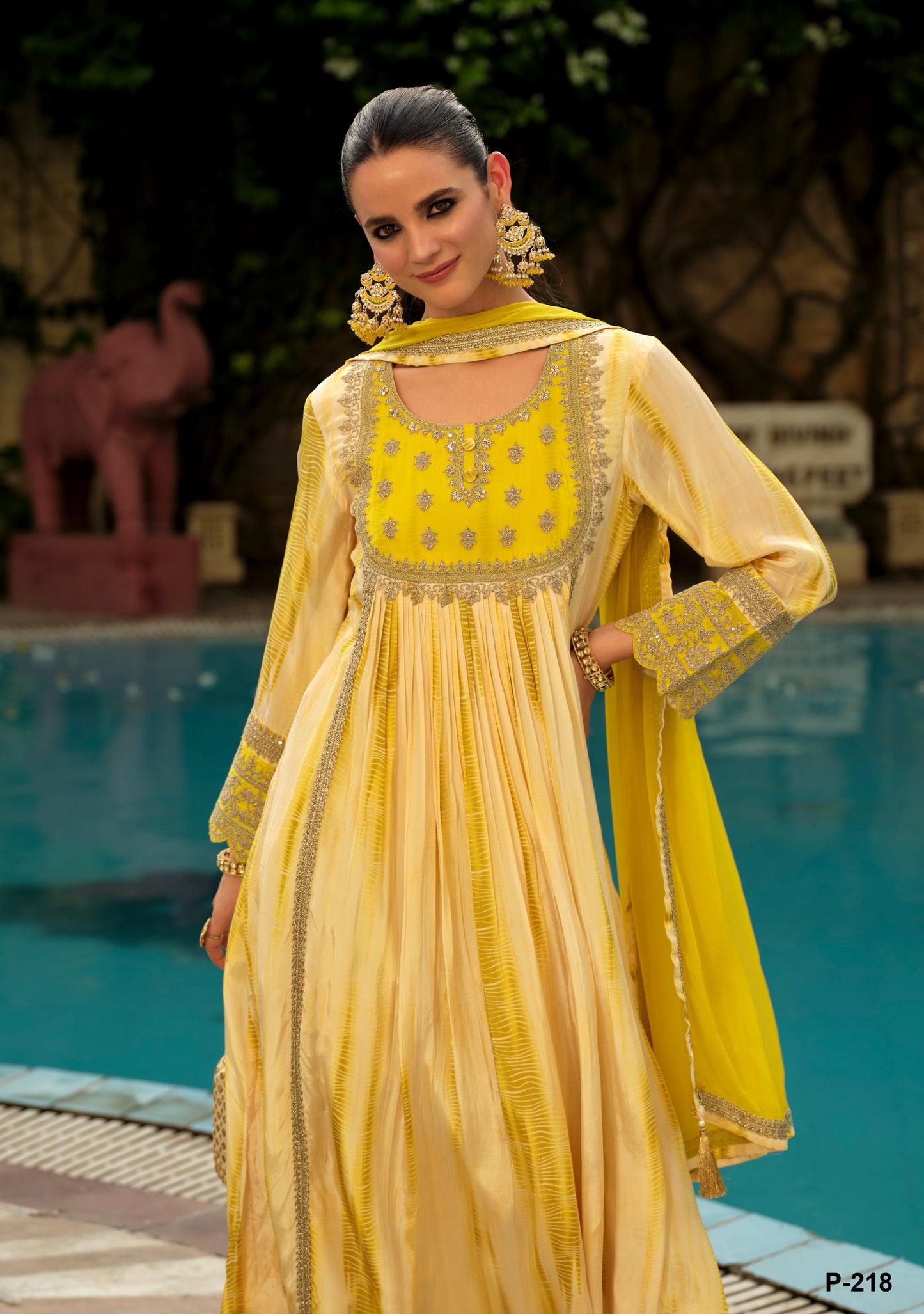 Karishma Yellow shibori 3pc suit set