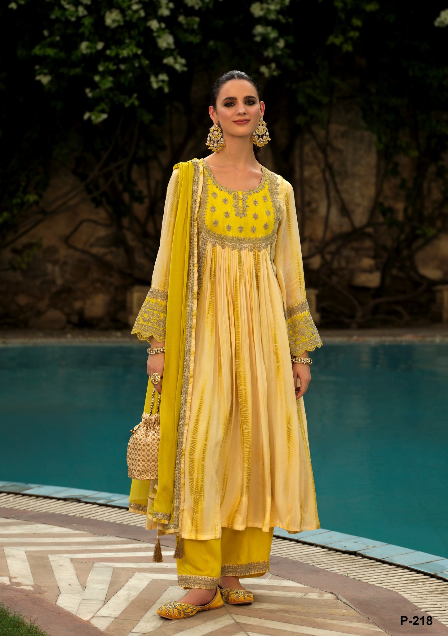 Karishma Yellow shibori 3pc suit set