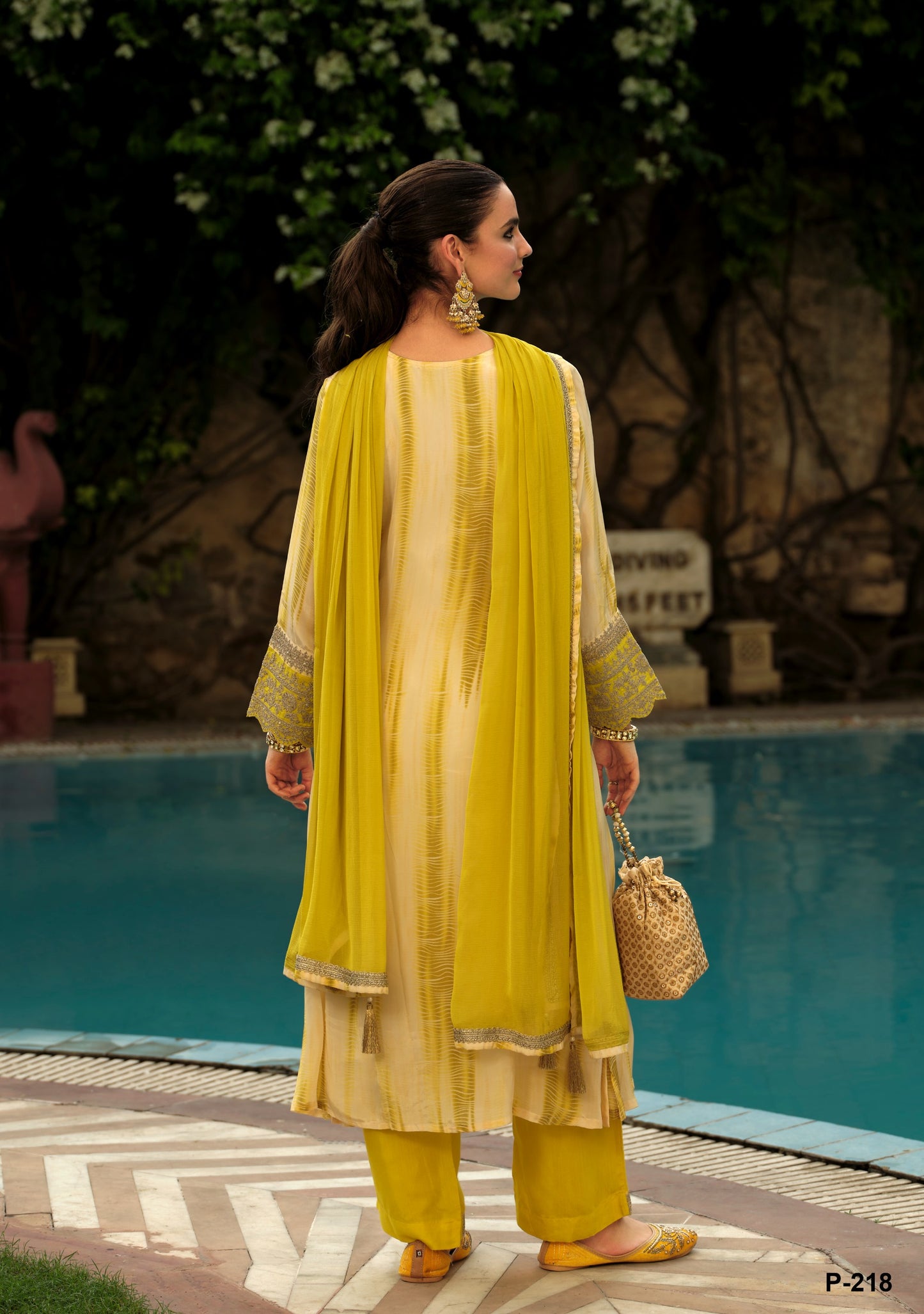 Karishma Yellow shibori 3pc suit set