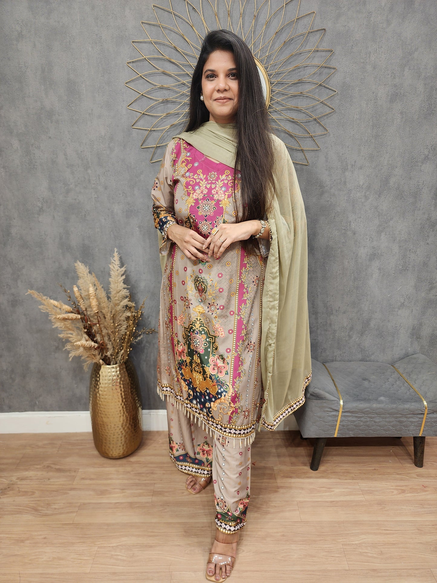 Digital print a line suit