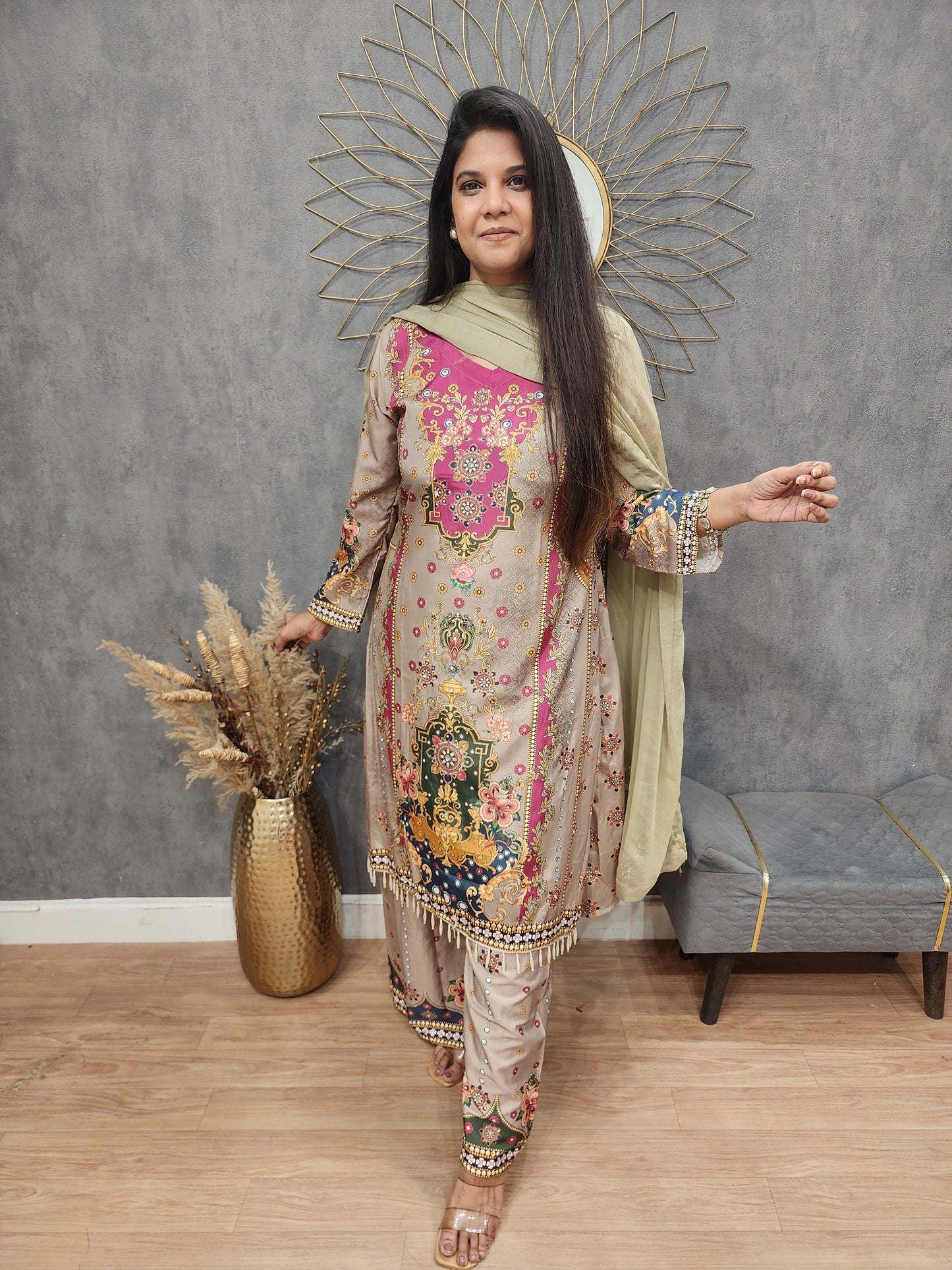 Digital print a line suit