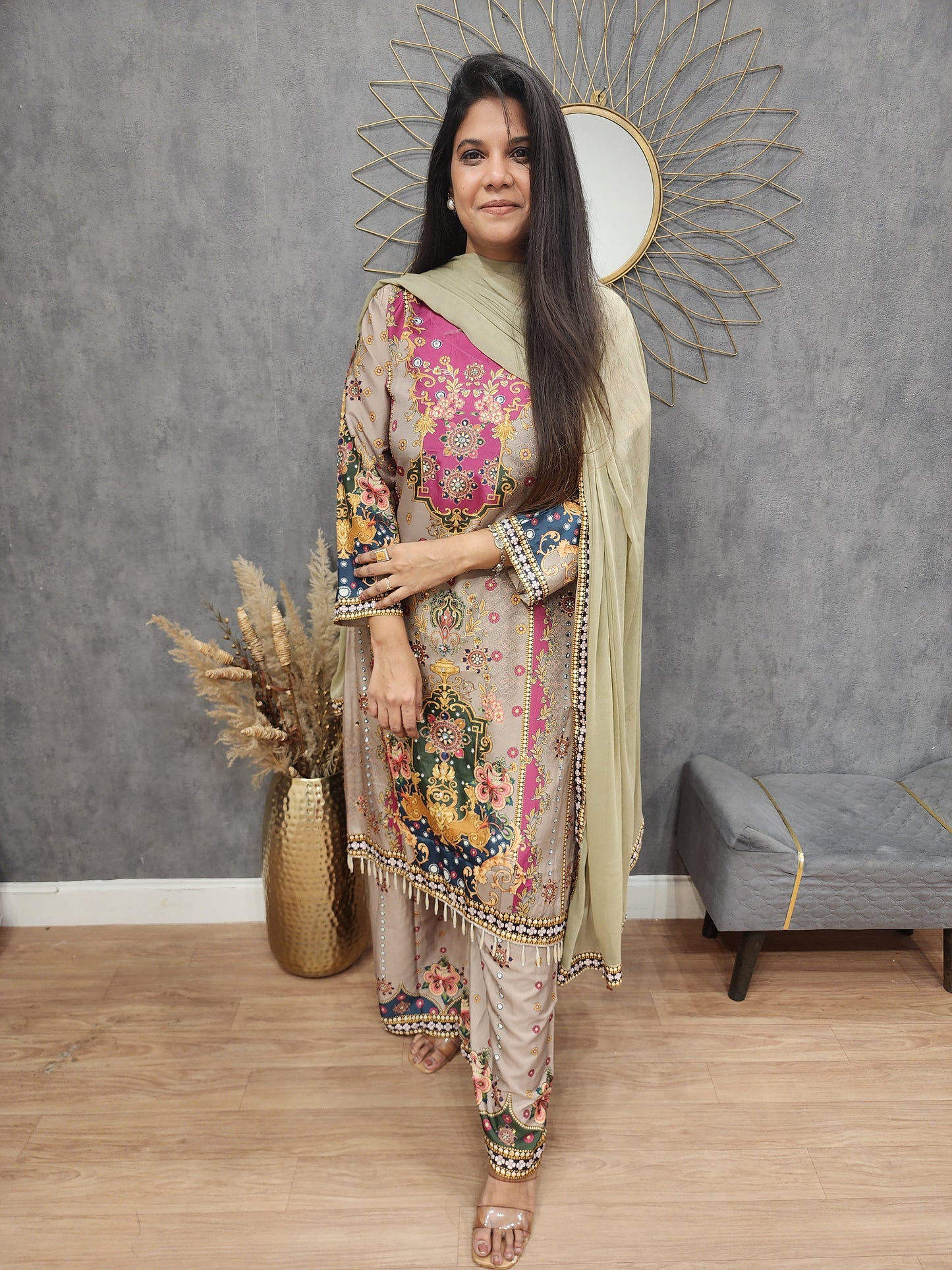 Digital print a line suit