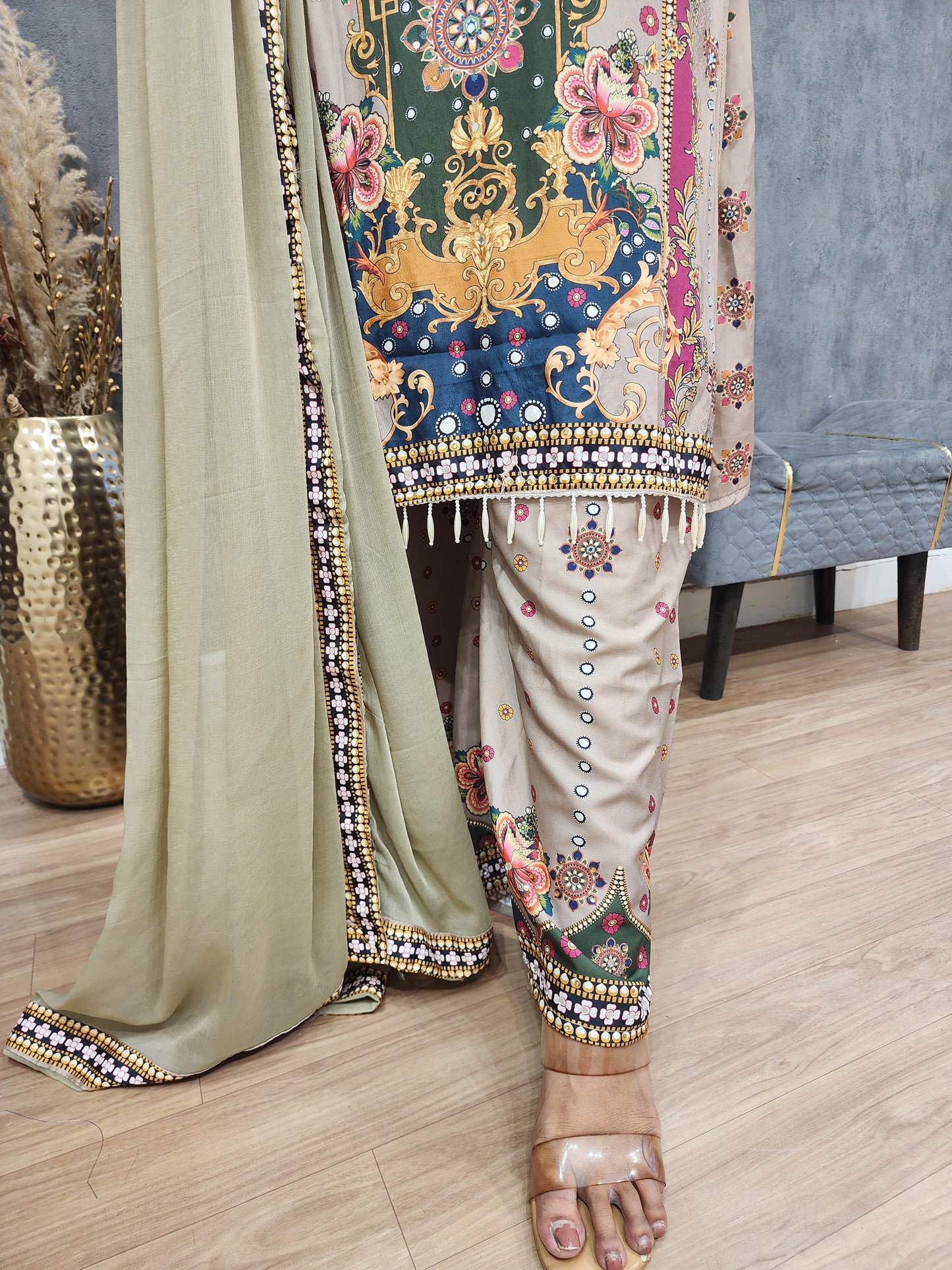 Digital print a line suit