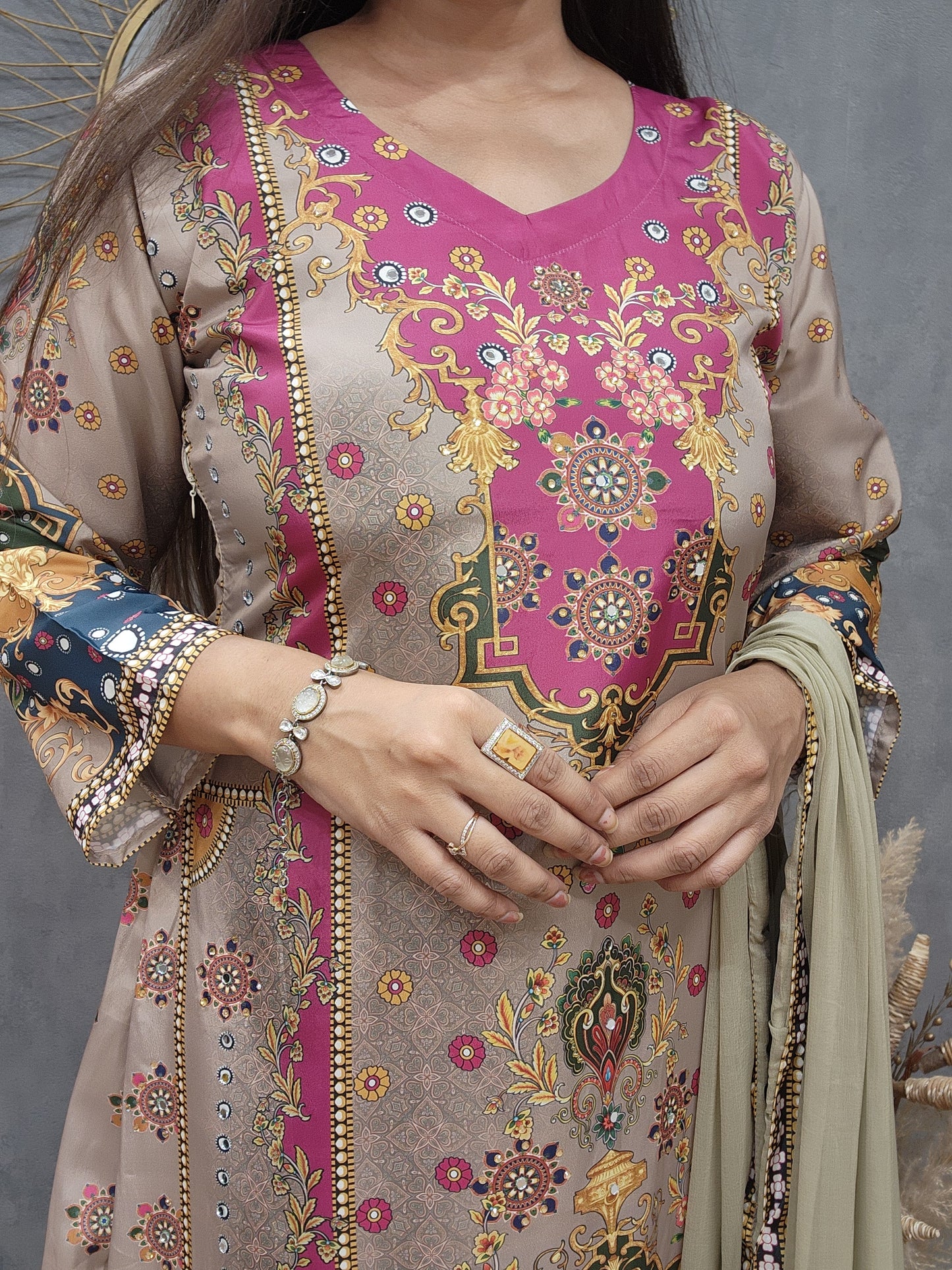 Digital print a line suit