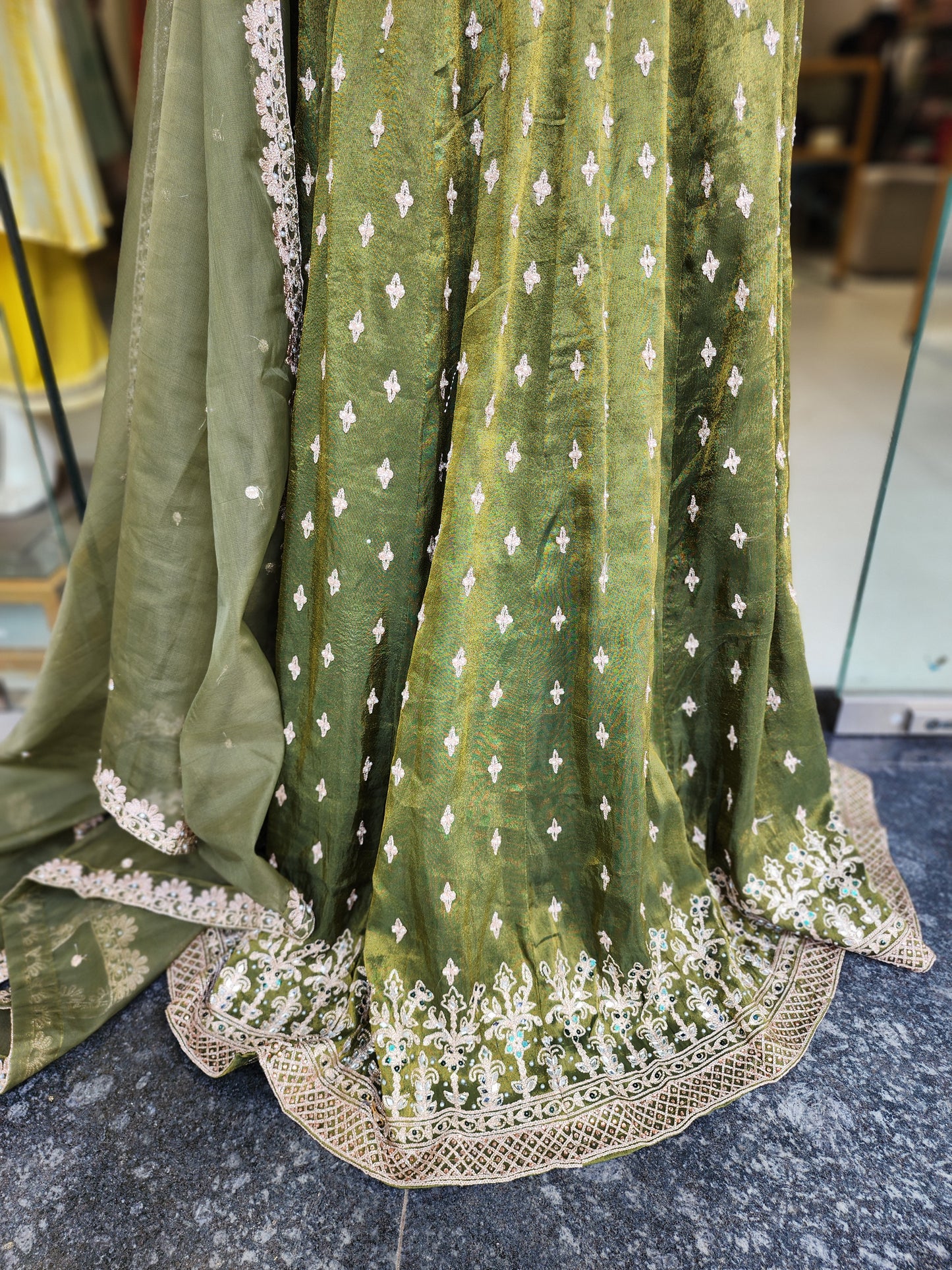 Jodha green peplum indowestern dress