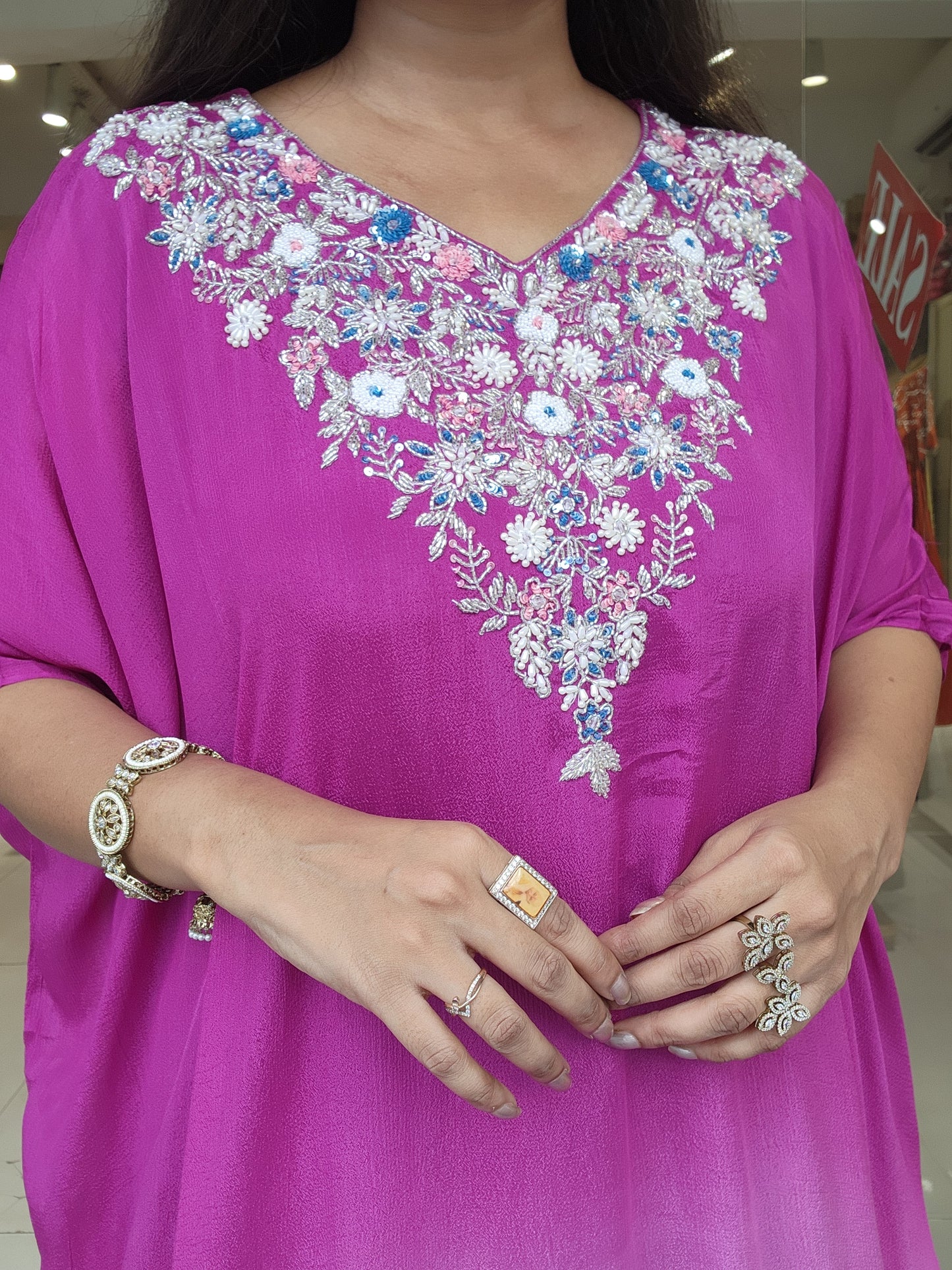 Pink ombre baggy kaftaan suit