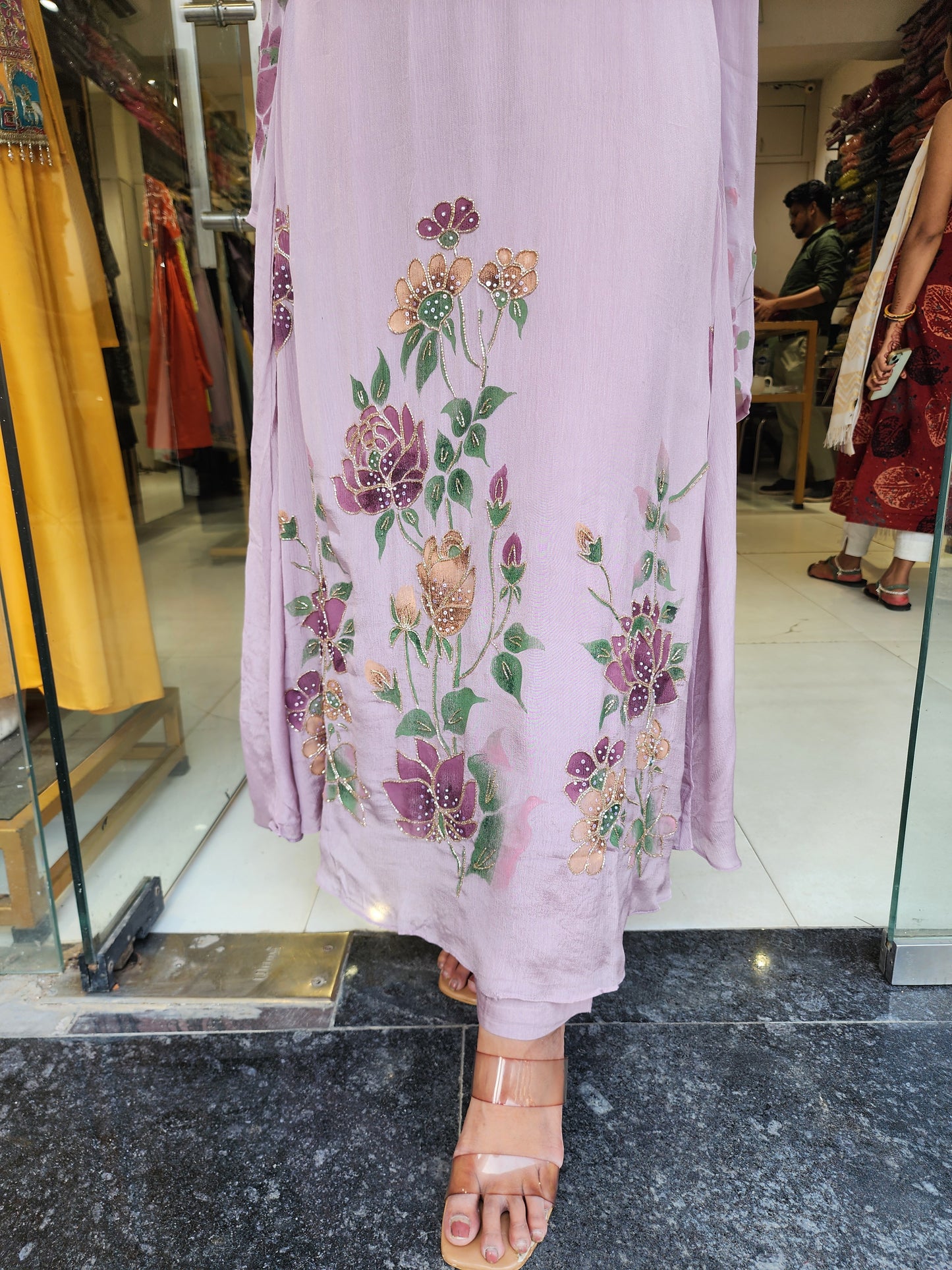 Mauve handbrusk A line suit