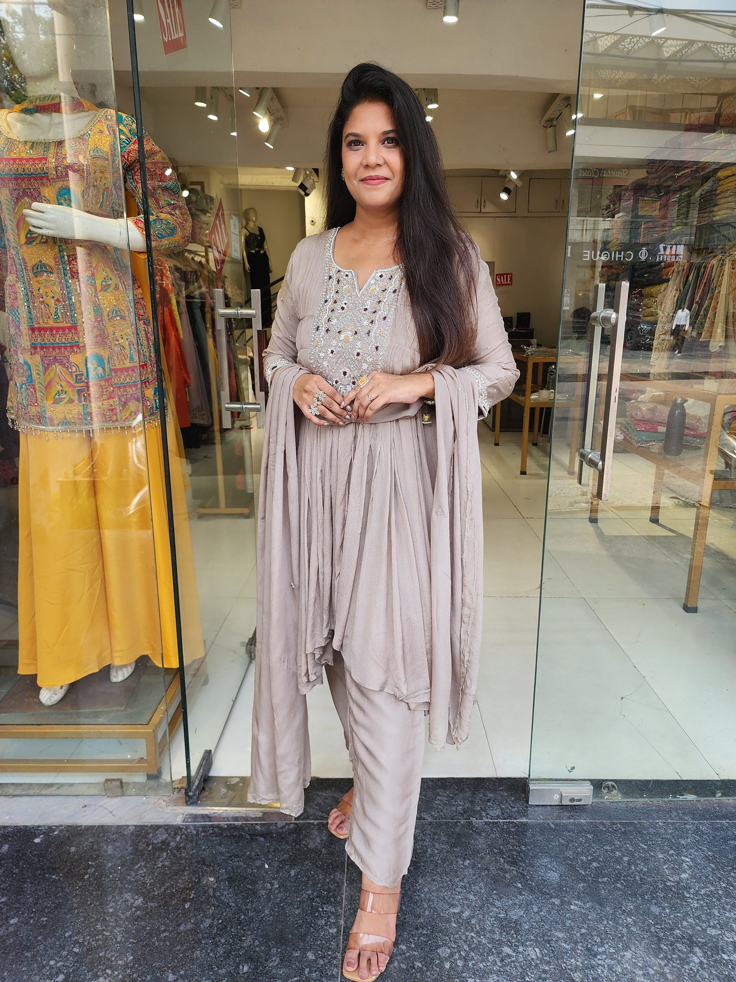 High low indowestern 3pc dress