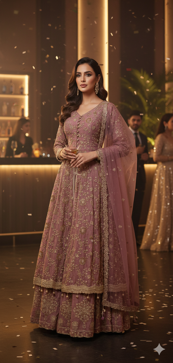 Mastani centre slit indowestern dress