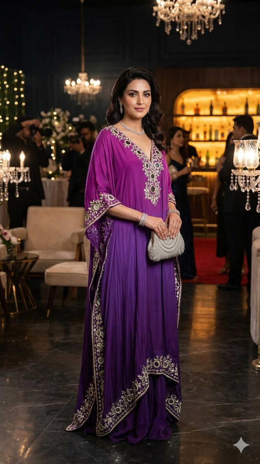 Purple ombre kaftan suit