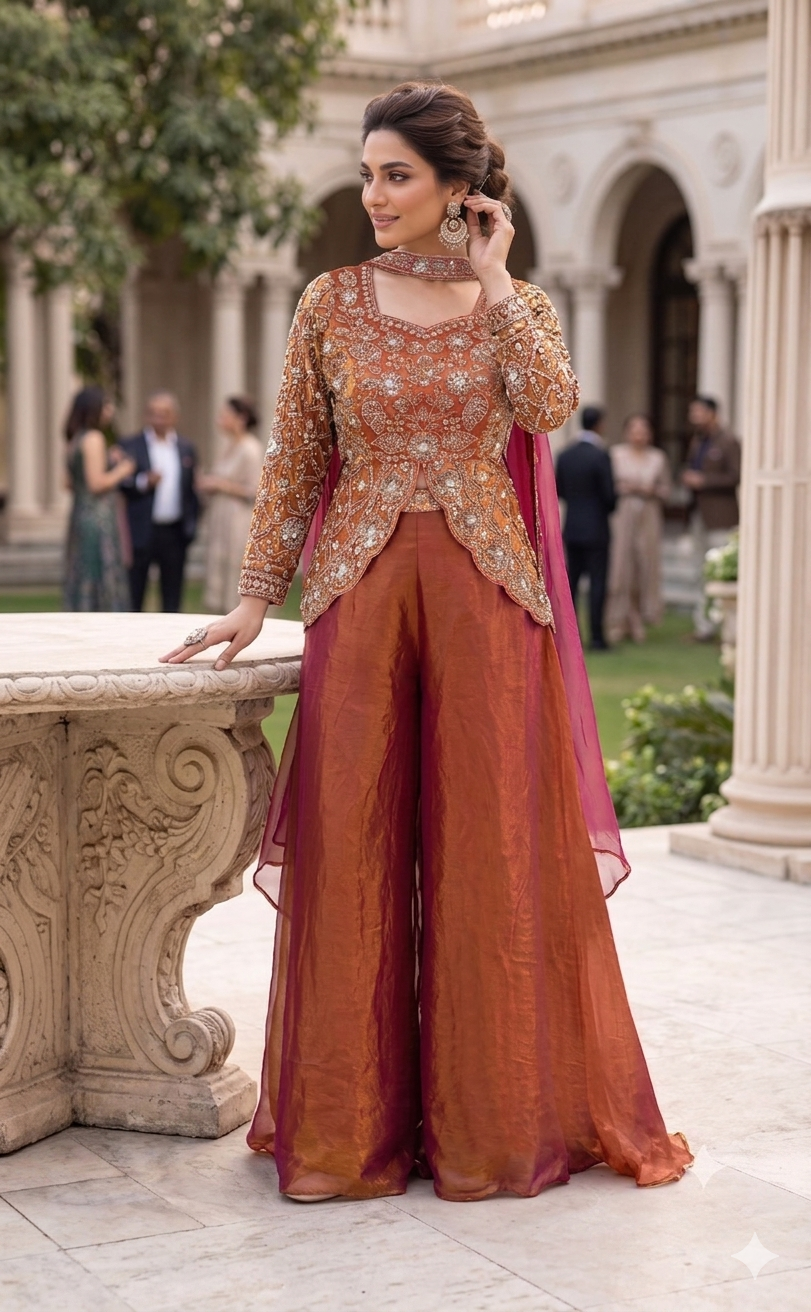 Short peplum indowestern dress