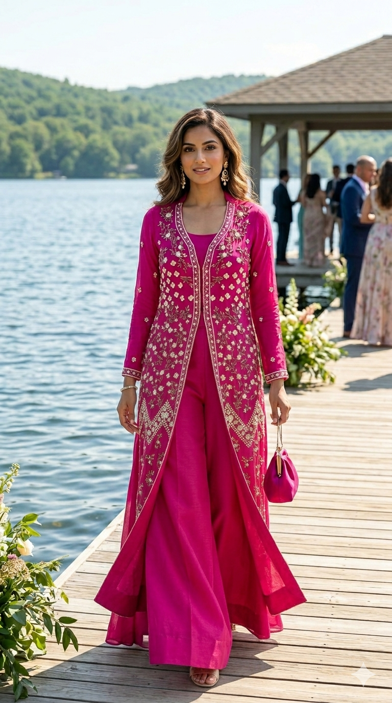 3pc indowestern plazo suit