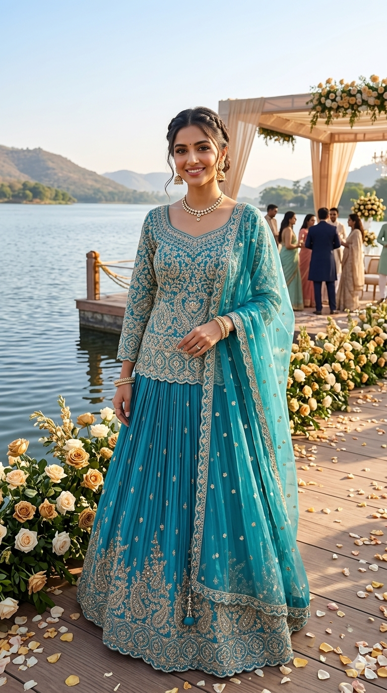 Long blouse indowestern dress