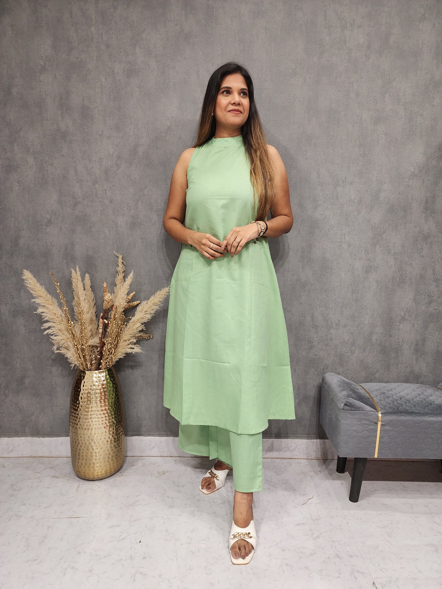 DIVA GREEN HALTER NECK CO-ORD SET