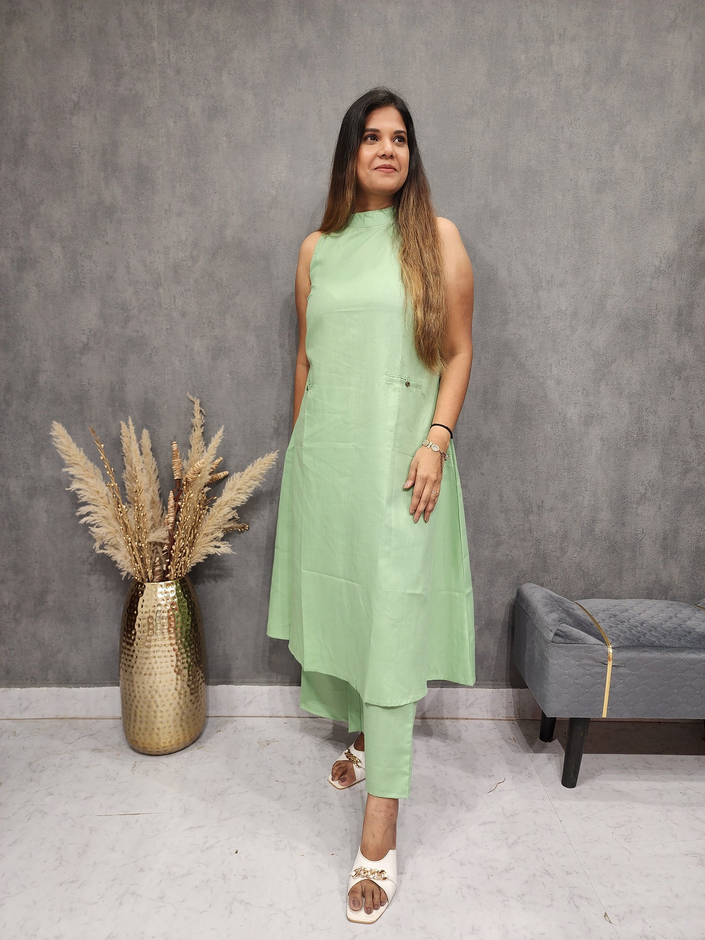 DIVA GREEN HALTER NECK CO-ORD SET