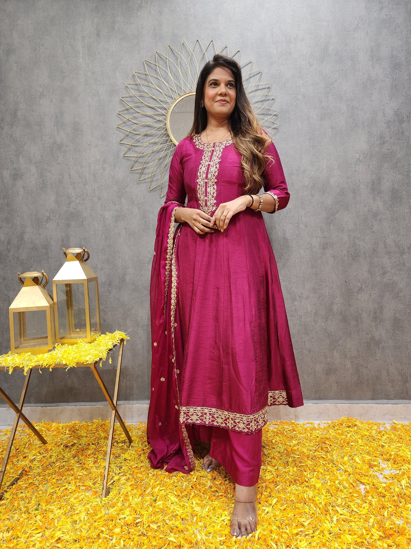 KARISHMA CHERRY ANARKALI PALZO SUIT