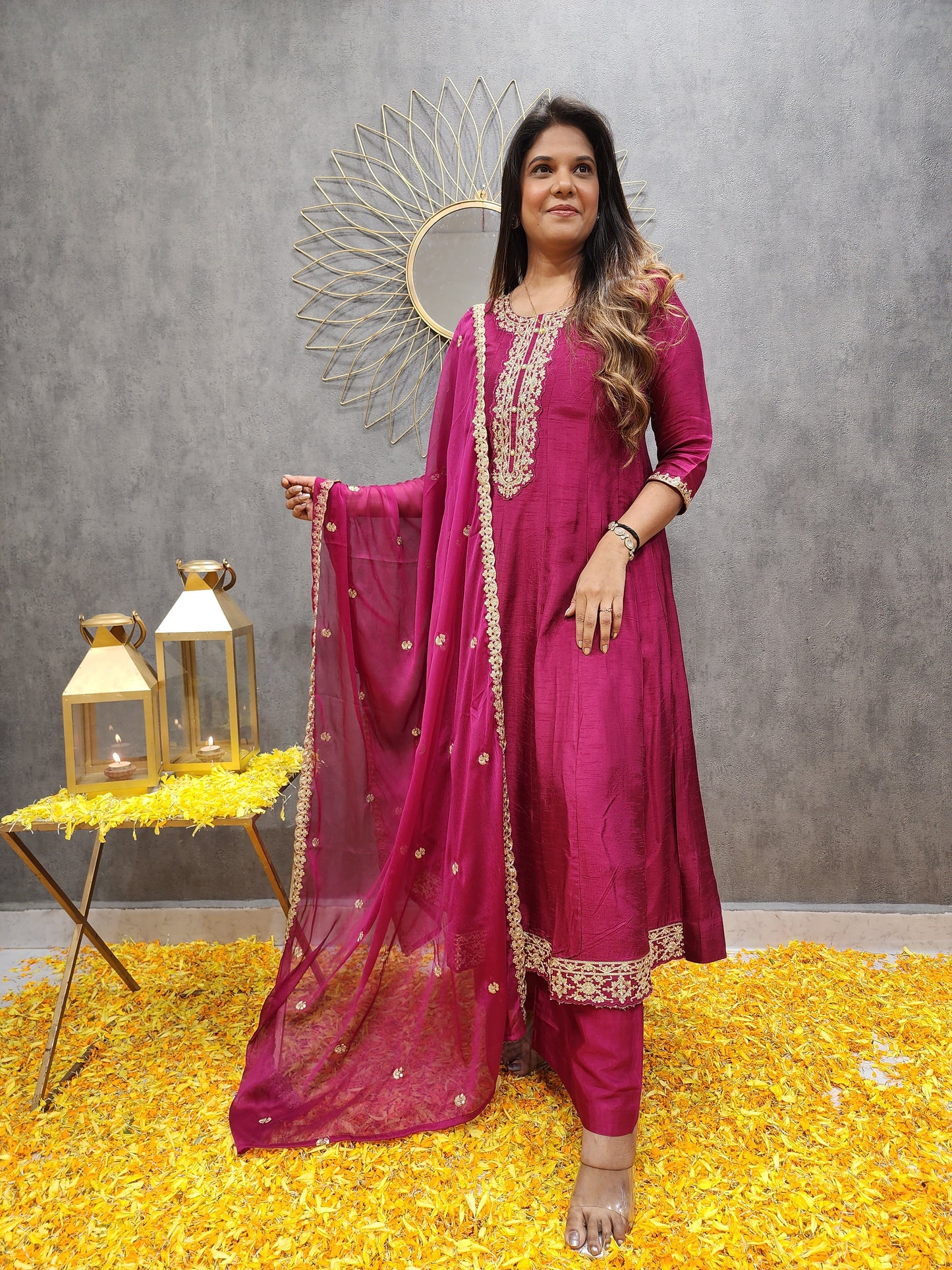 KARISHMA CHERRY ANARKALI PALZO SUIT