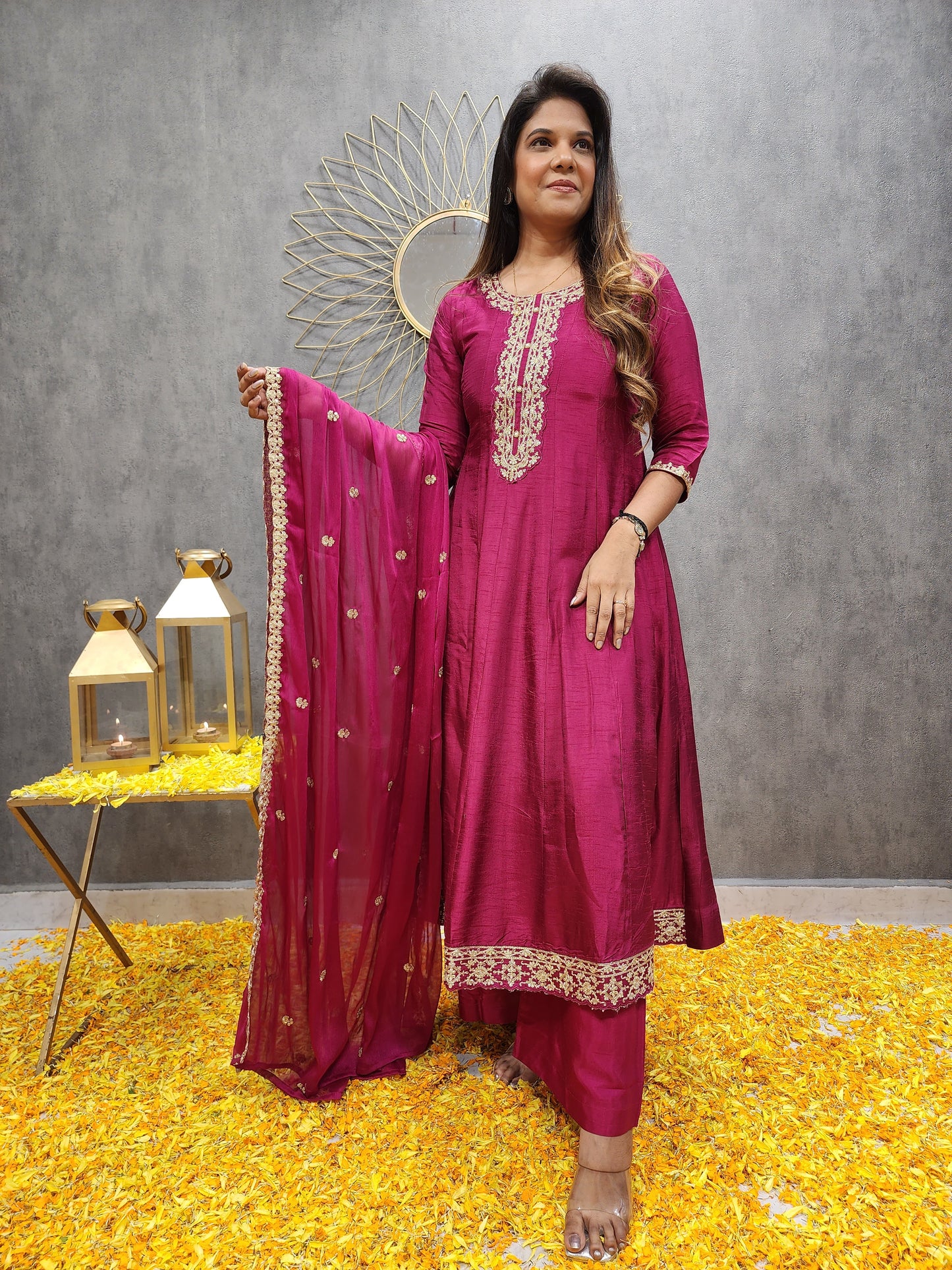 KARISHMA CHERRY ANARKALI PALZO SUIT
