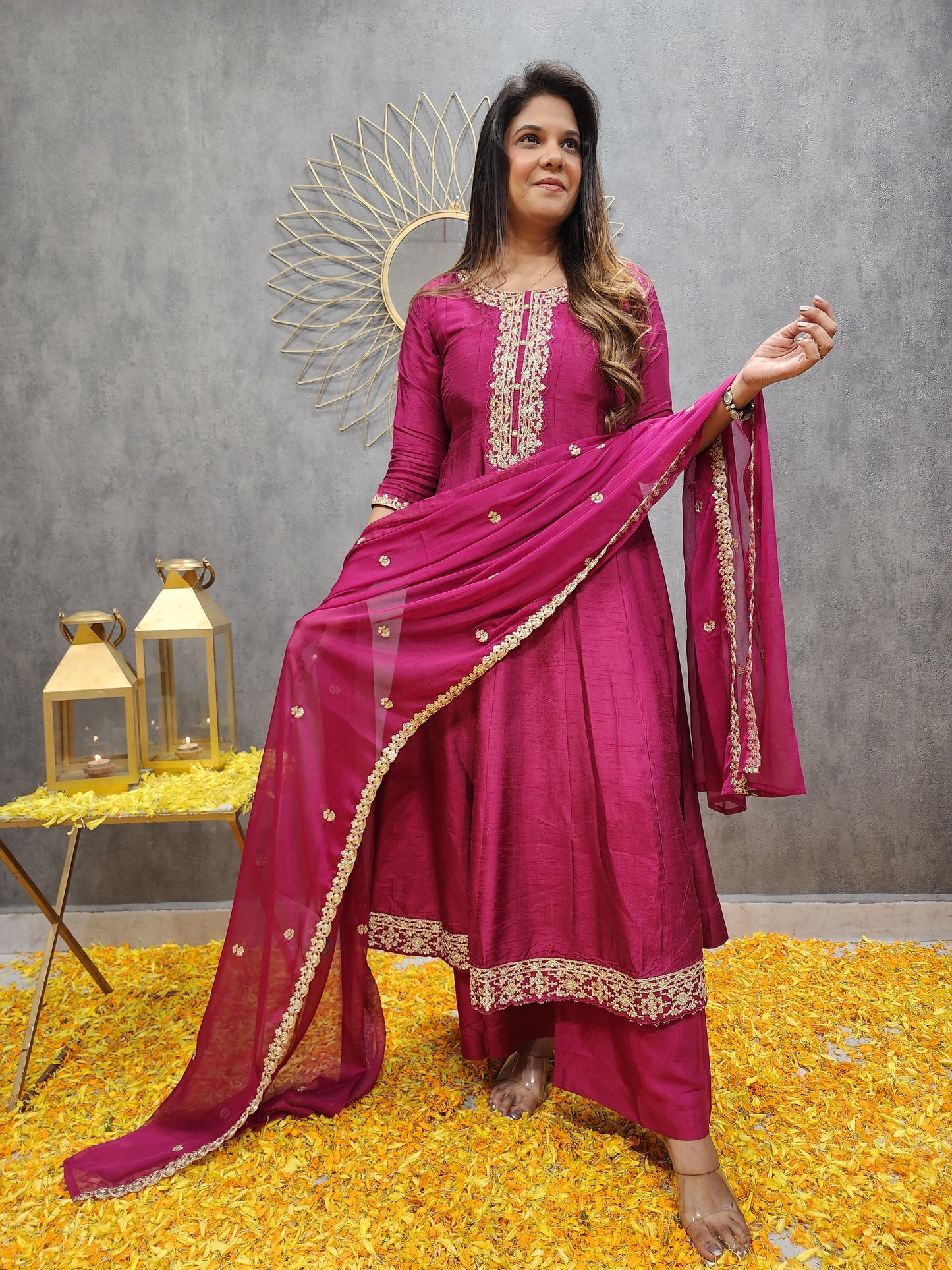 KARISHMA CHERRY ANARKALI PALZO SUIT