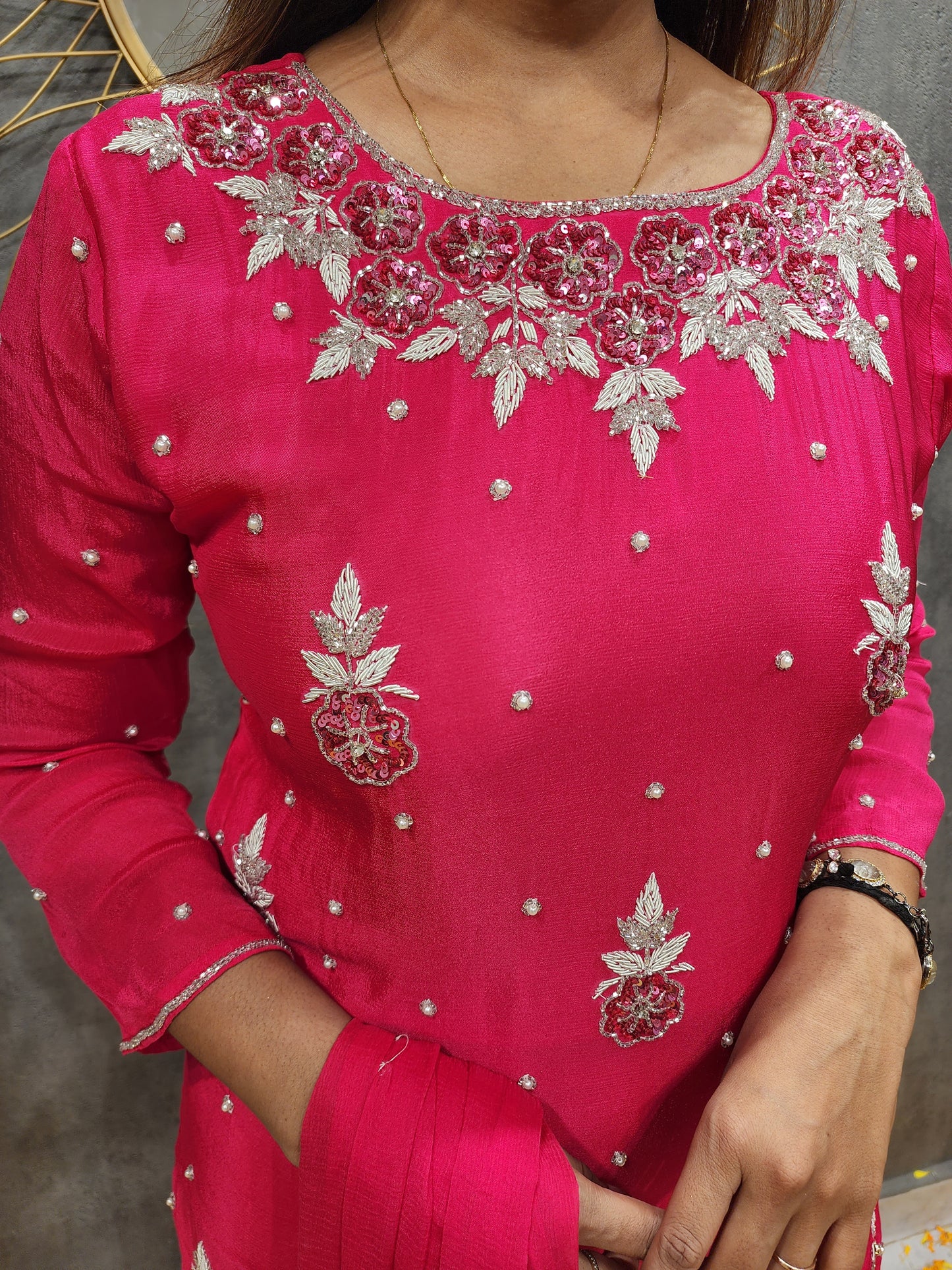 SIMRAN CHERRY EMBROIDED PLAZO SUIT