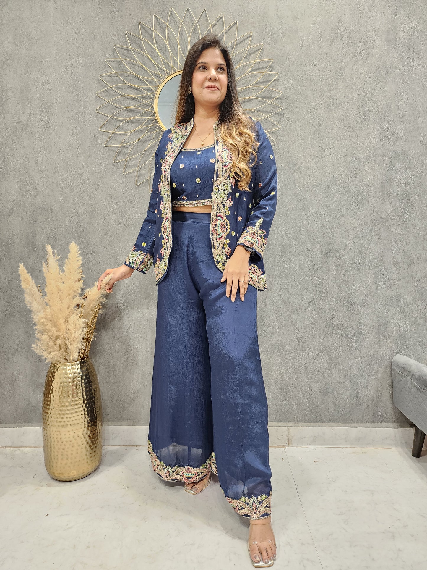 REHMAT BLUE EMBROIDERED CO-ORD SET
