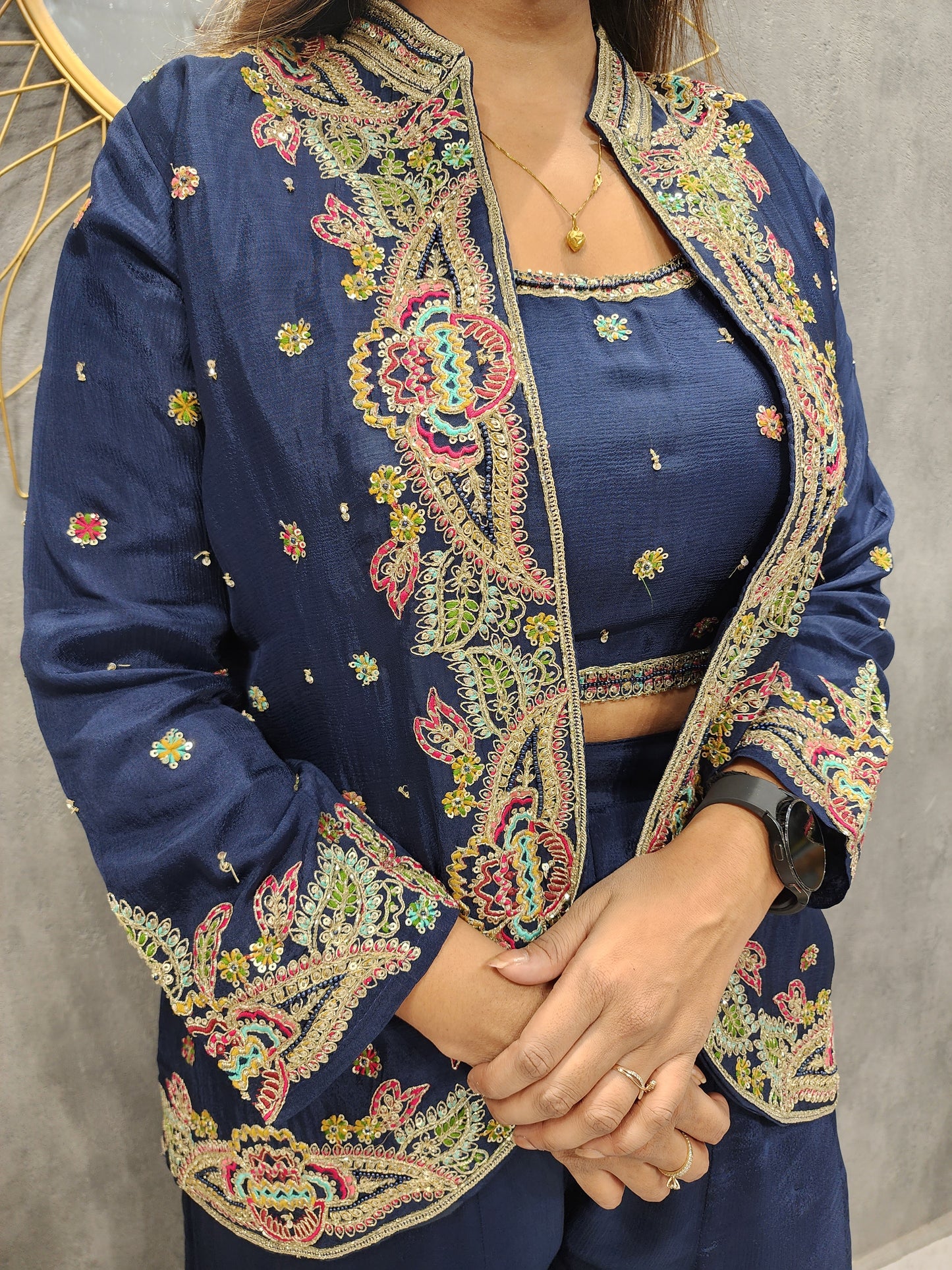 REHMAT BLUE EMBROIDERED CO-ORD SET