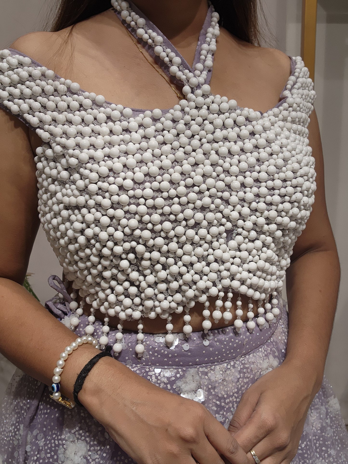 WHITE BEATS LAVENDER PRINCESS LEHENGA