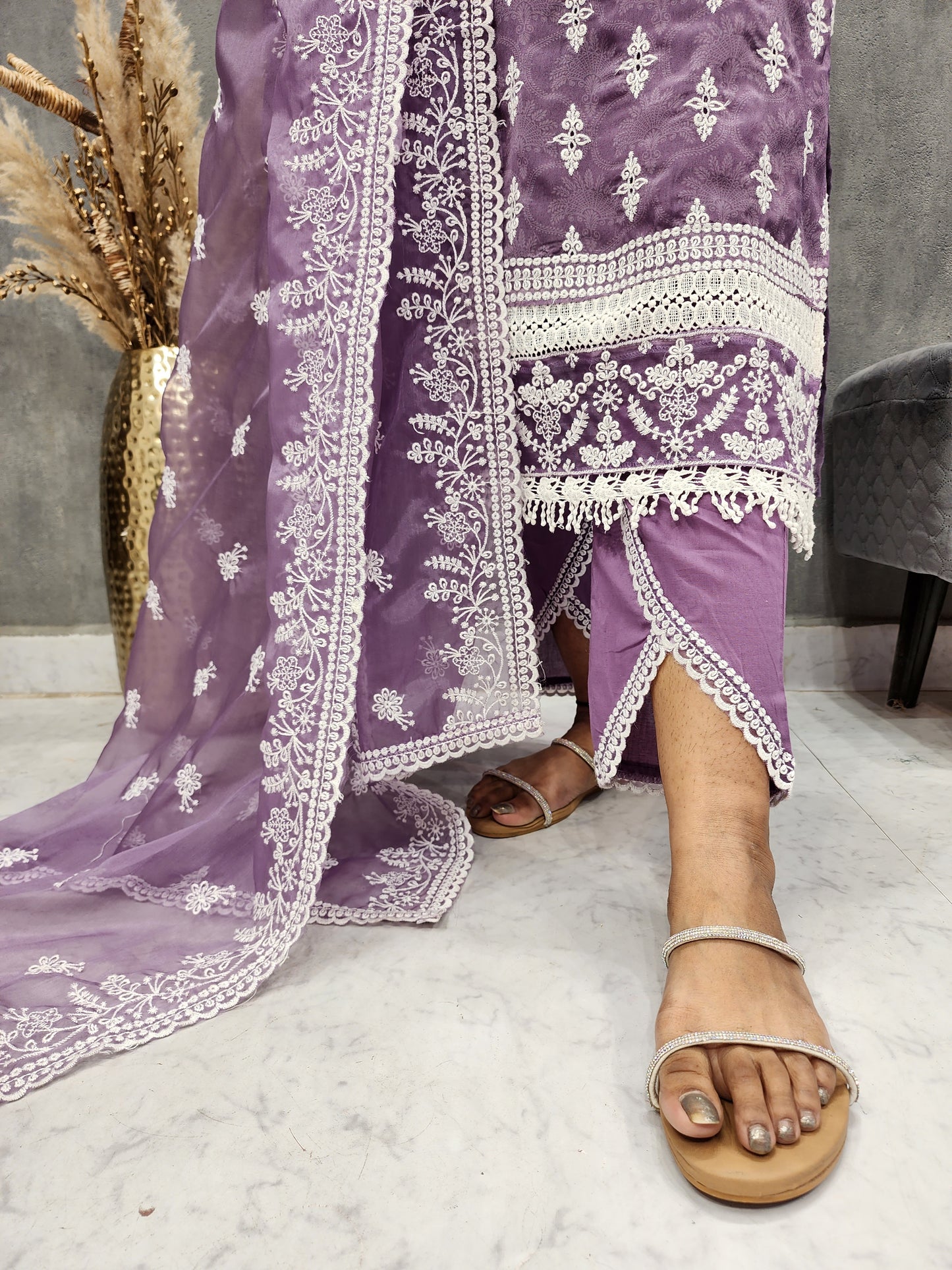 SANA PURPLE EMBROIDERED PAKISTANI SUIT