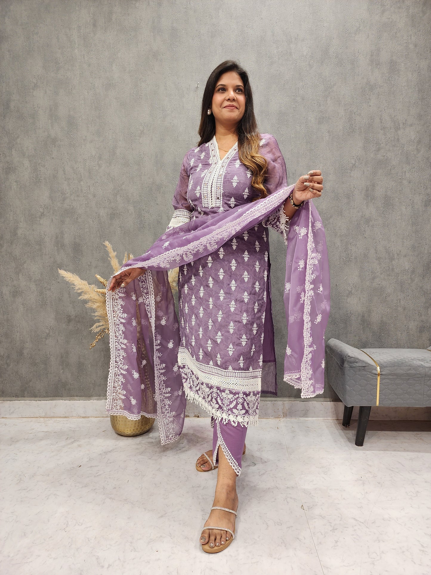 SANA PURPLE EMBROIDERED PAKISTANI SUIT