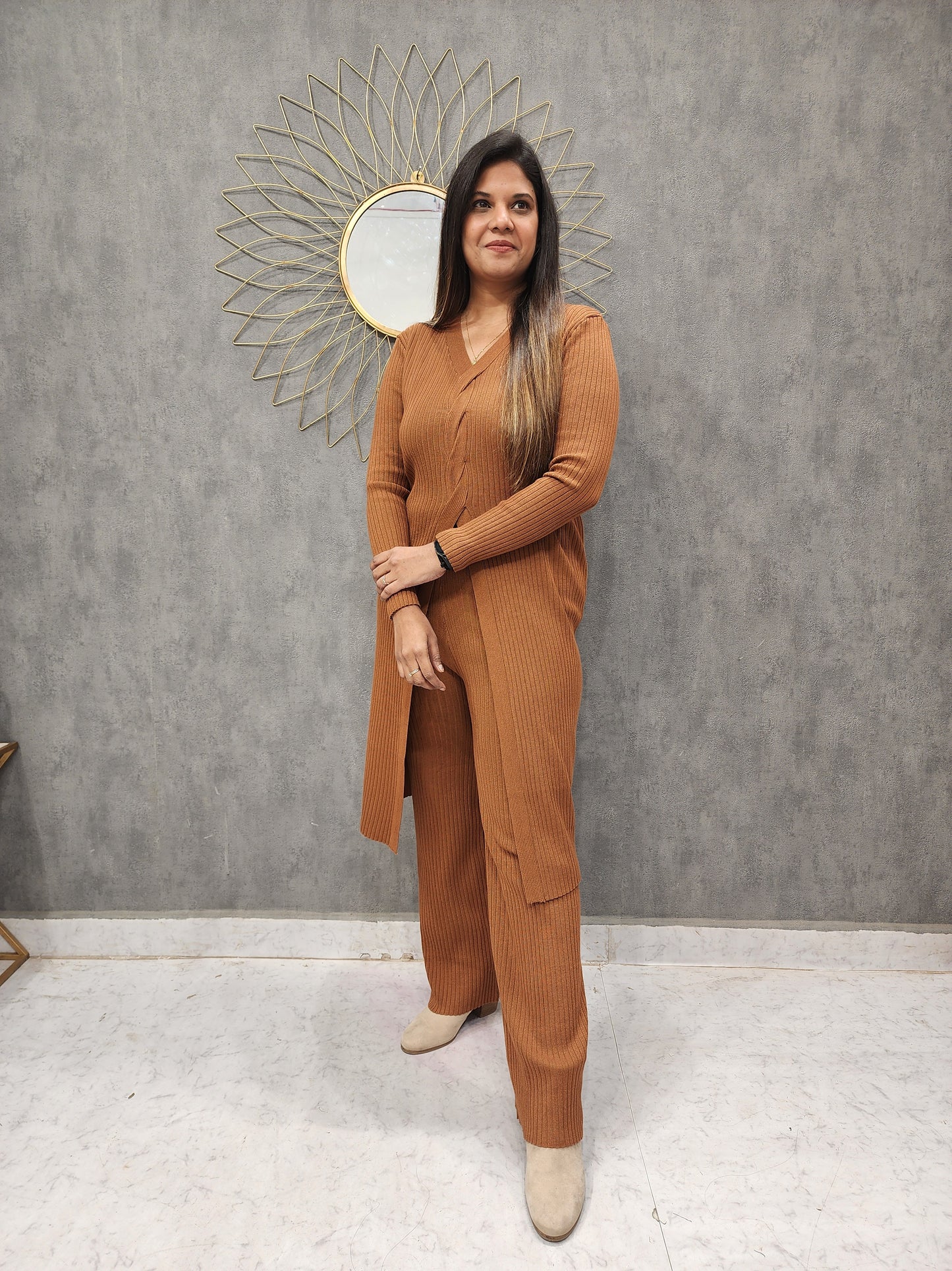 NOAH BROWN WOLLEN CENTRE SLIT CO-ORD SET