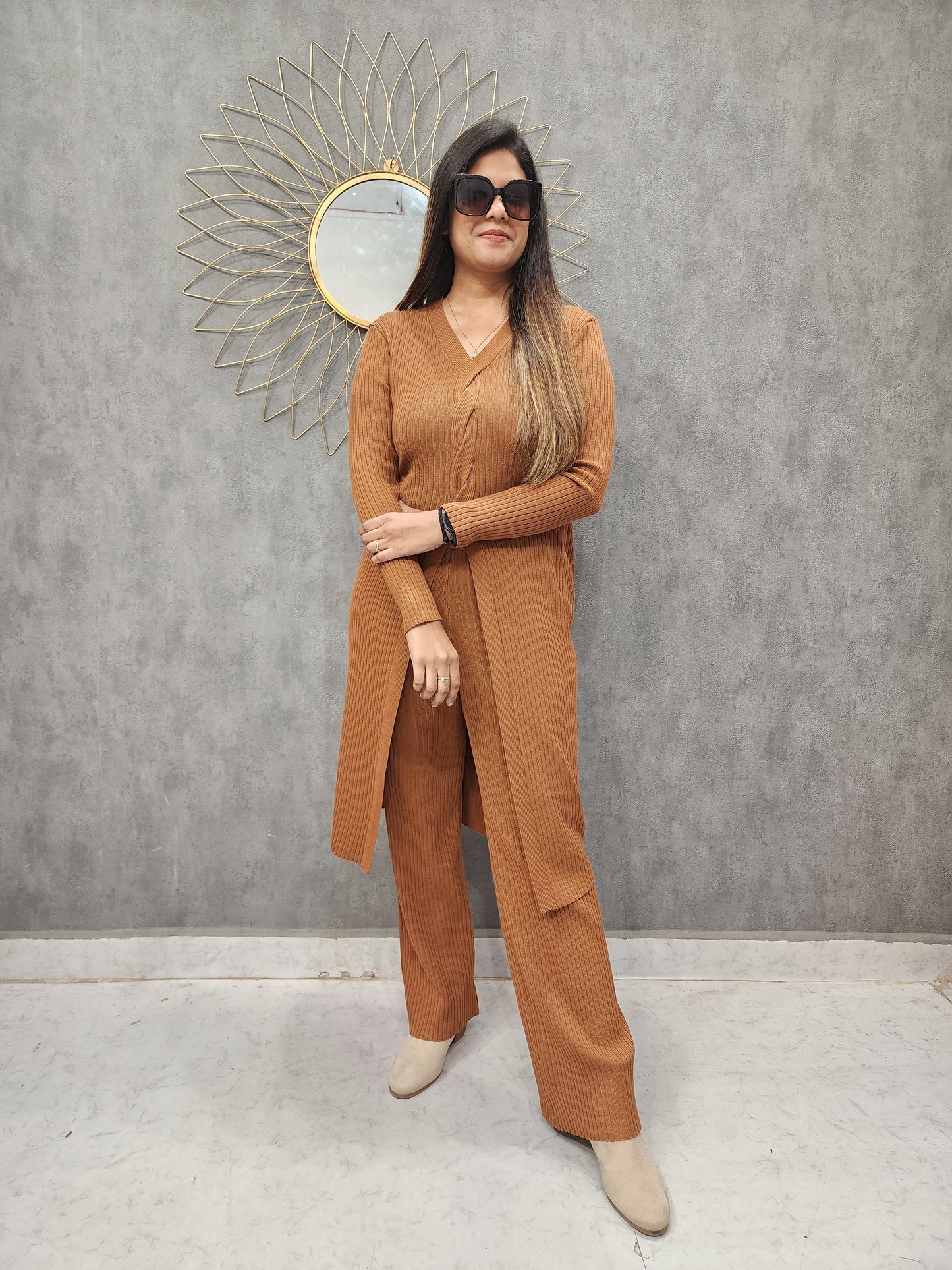 NOAH BROWN WOLLEN CENTRE SLIT CO-ORD SET