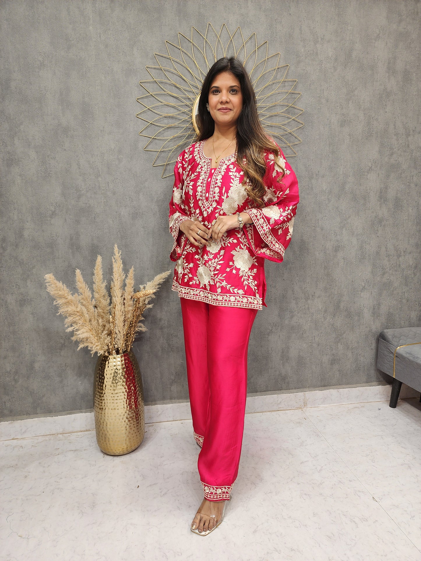 ROYAL PARSI PARA TOMATO RED CO-ORD SET