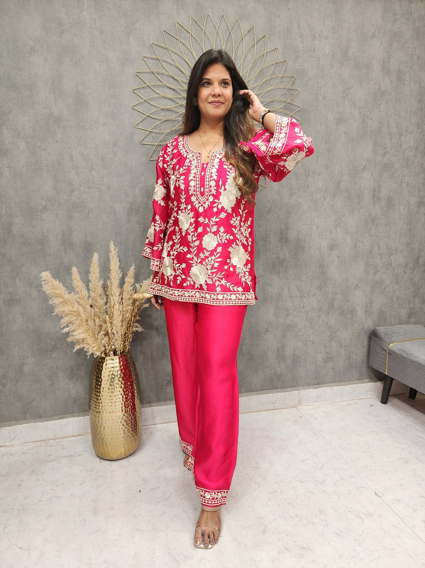 ROYAL PARSI PARA TOMATO RED CO-ORD SET