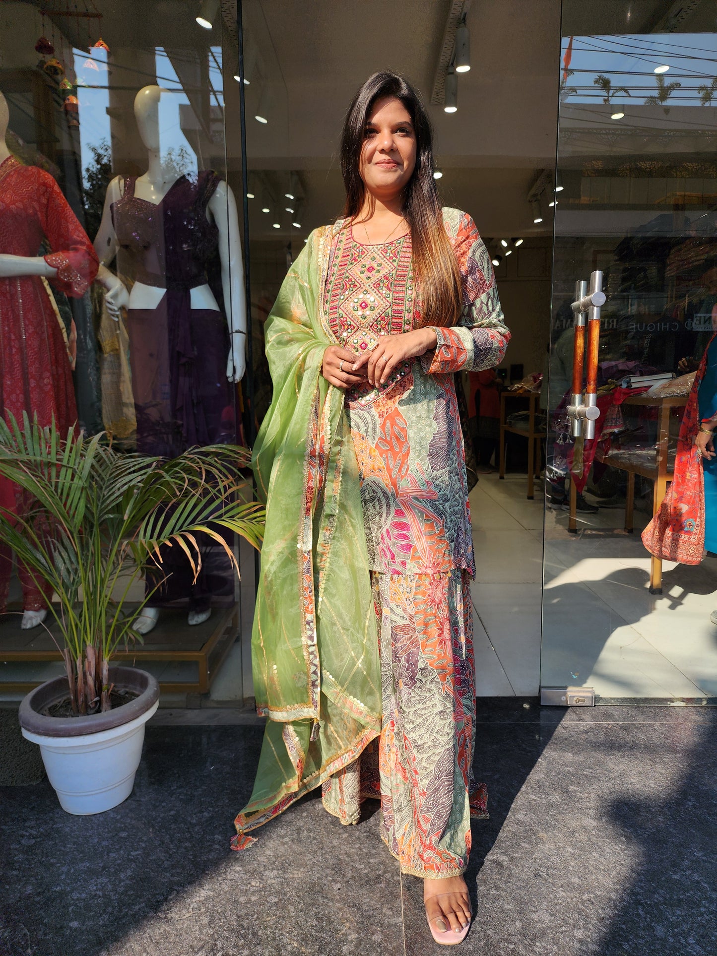 PAKISTANI DIGITAL PRINT CO-ORD SET WITH ORGANZA DUPATTA
