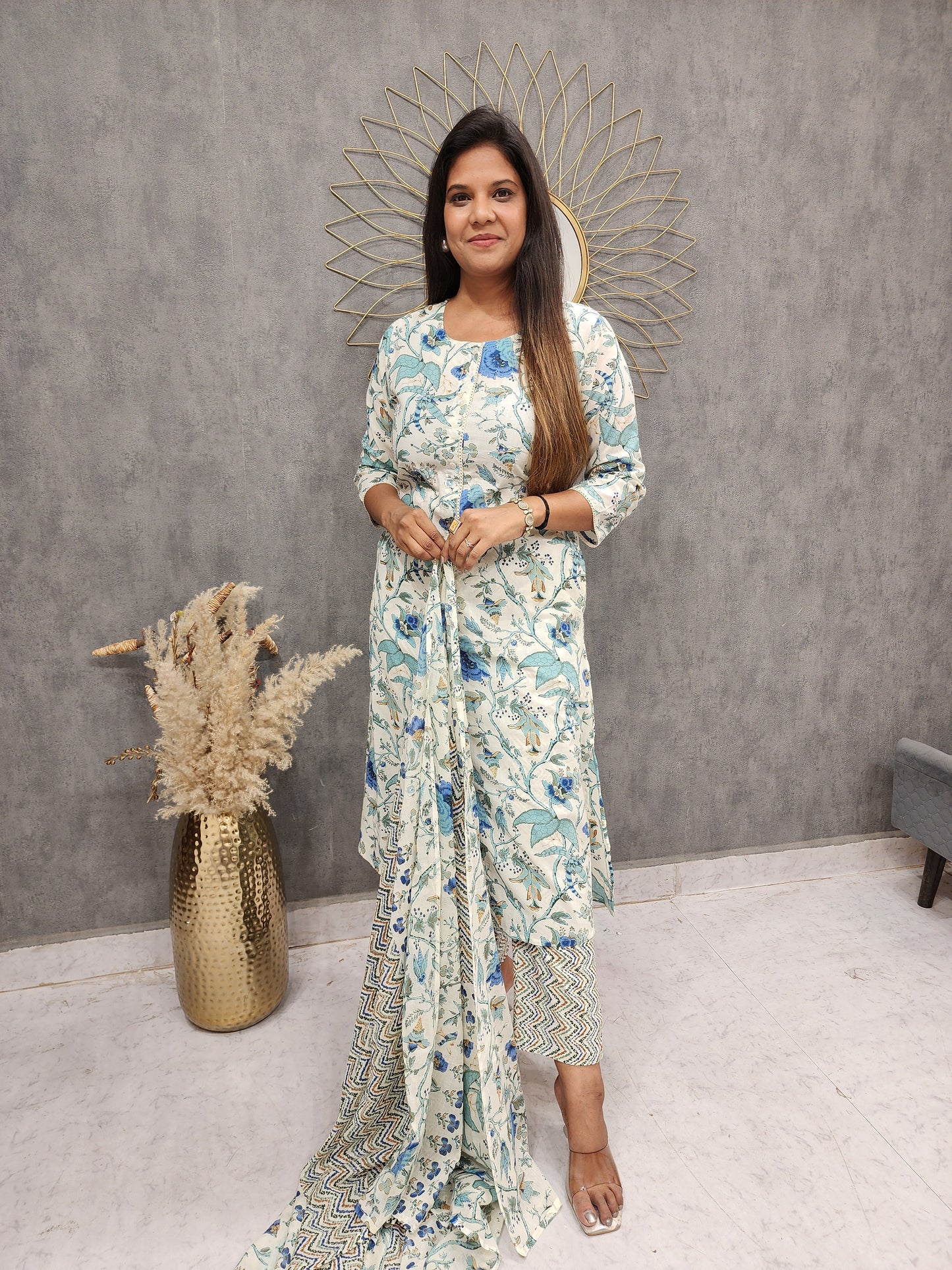 ZOYA FLORAL PRINT CO-ORD SET WITH DUPATTA