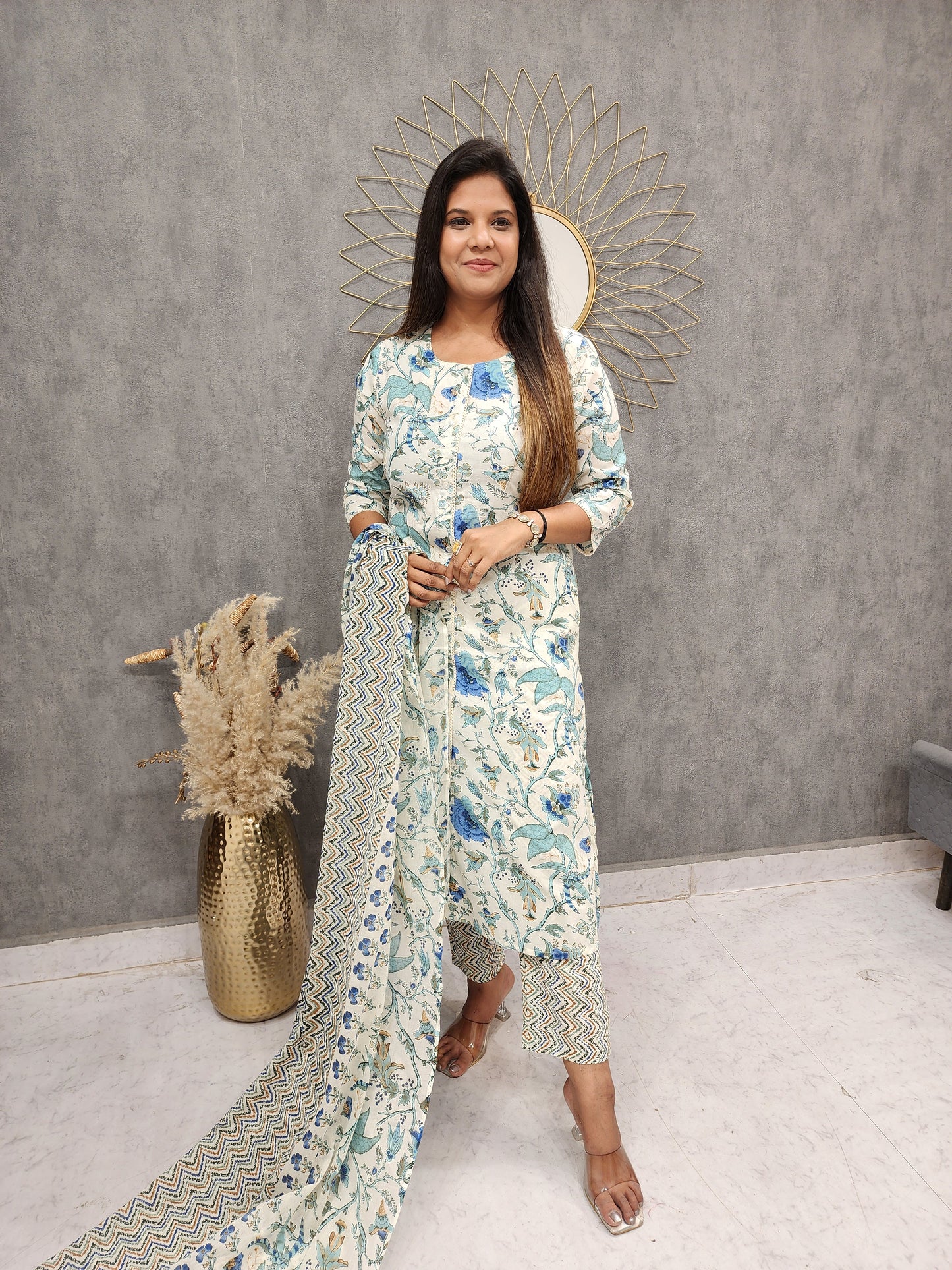 ZOYA FLORAL PRINT CO-ORD SET WITH DUPATTA