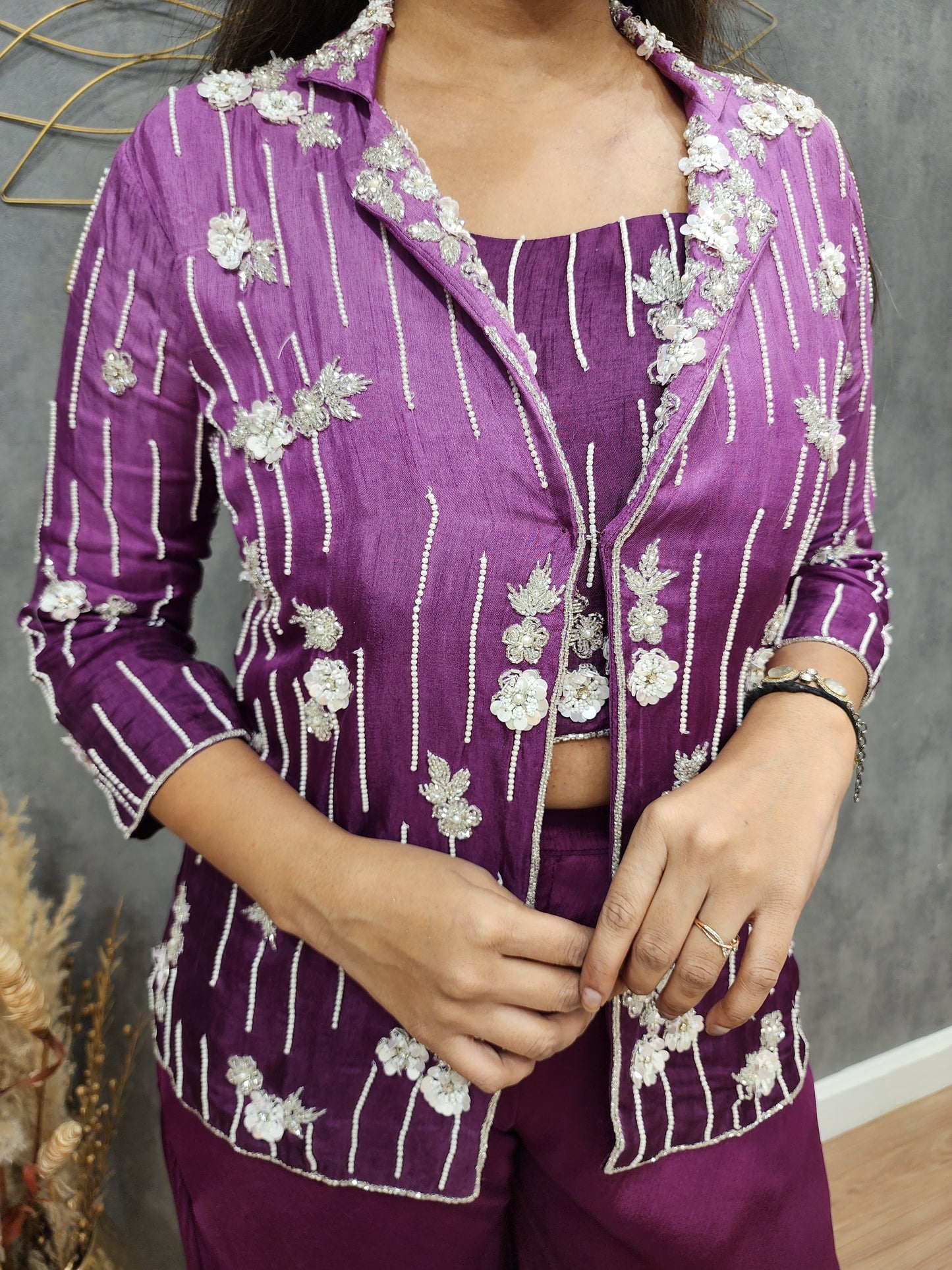 Klassy Wine ombre 3pc co-ord set