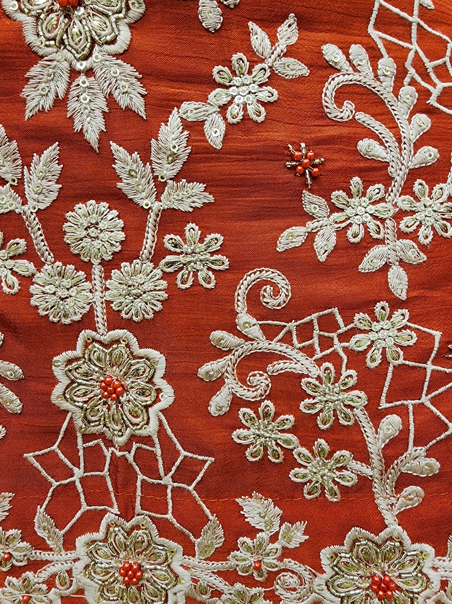 Royal orange Embroided co-ord set