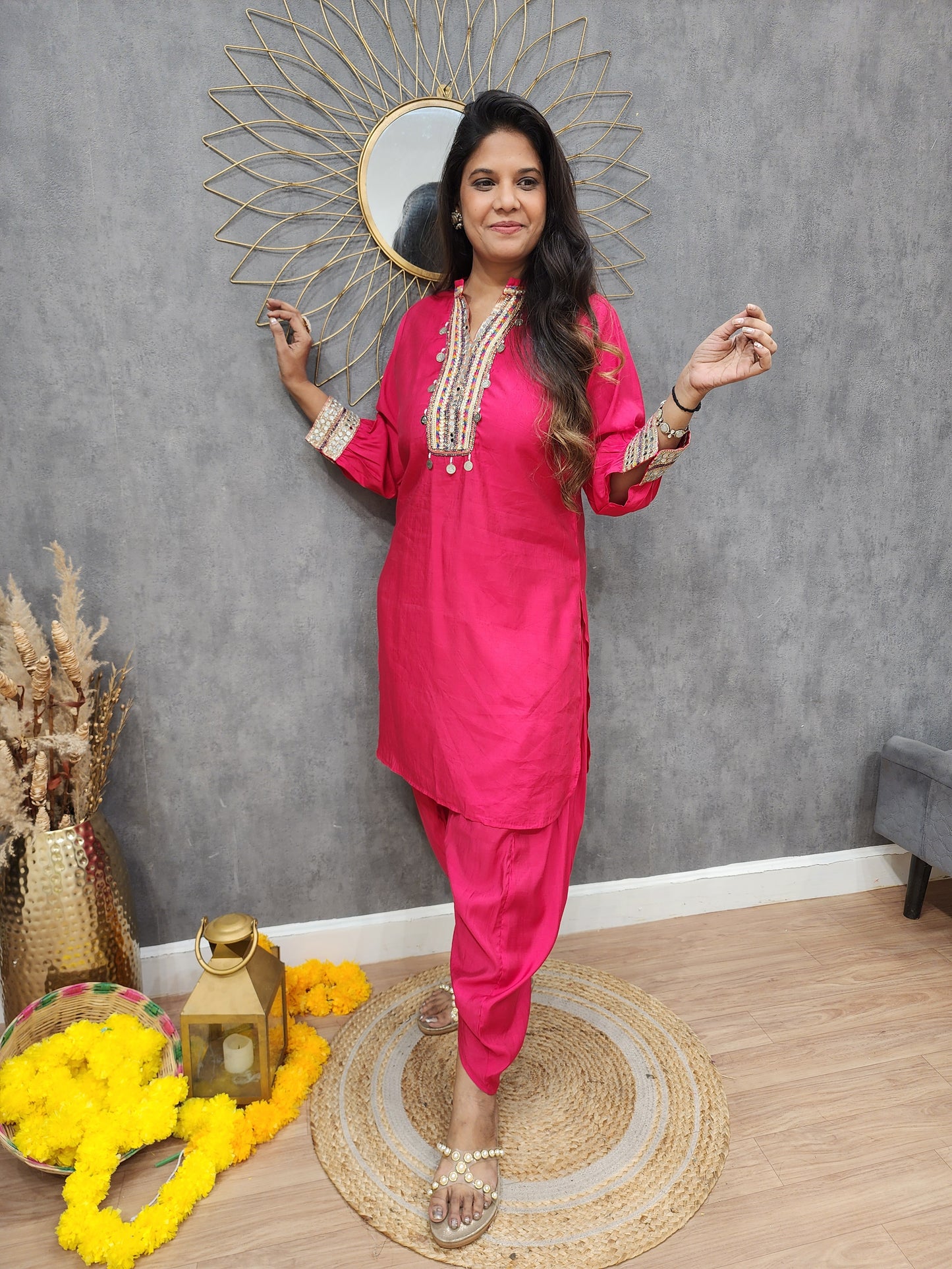 Banjara tulip co-ord set with real mirror work