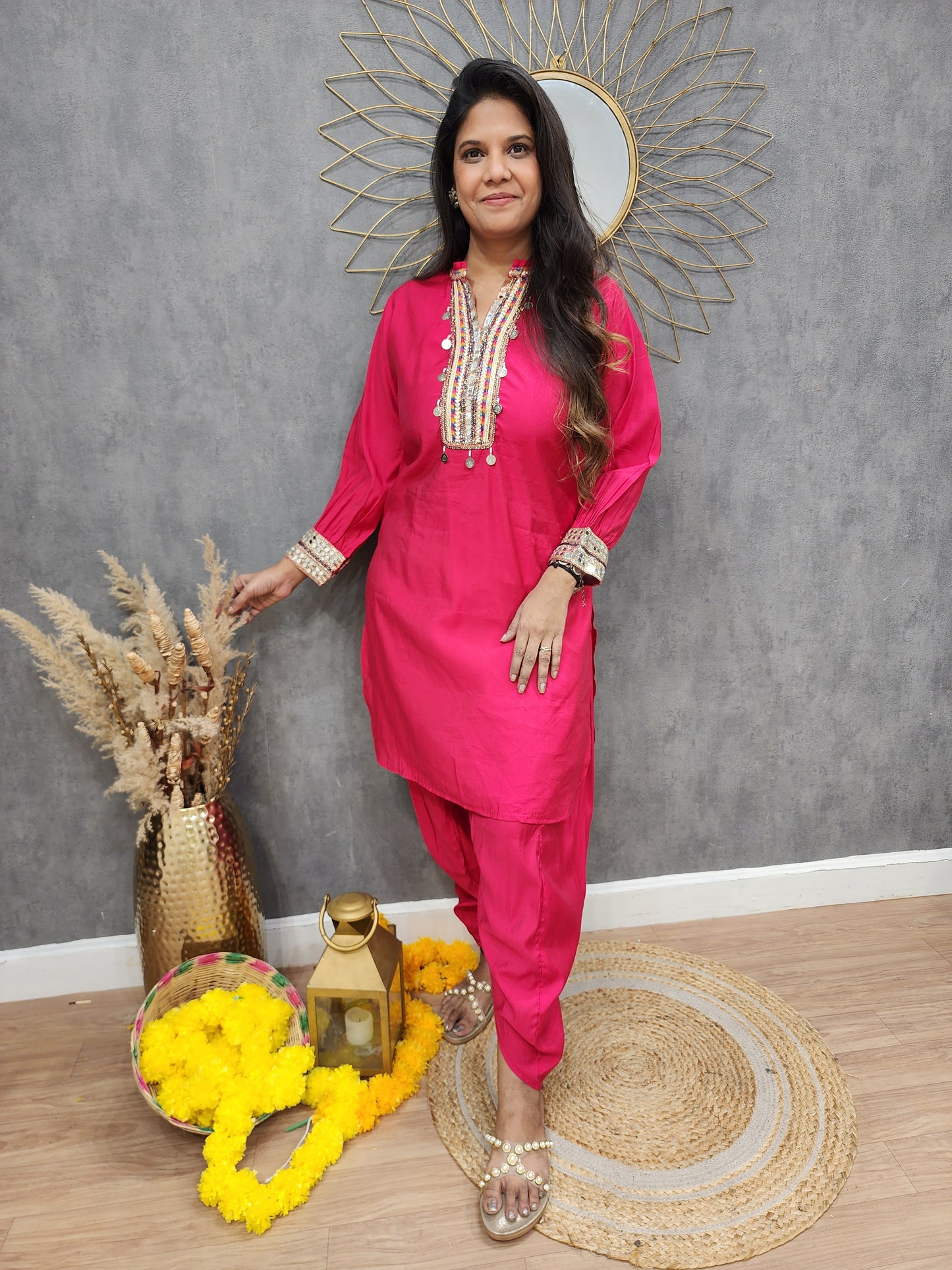 Banjara tulip co-ord set with real mirror work