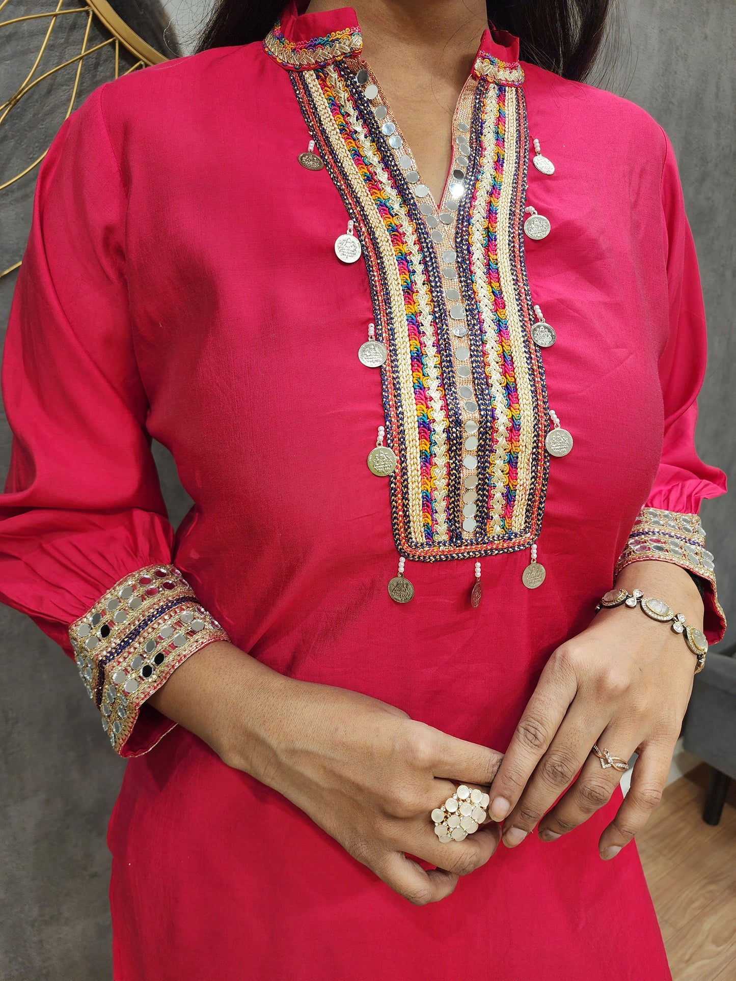 Banjara tulip co-ord set with real mirror work