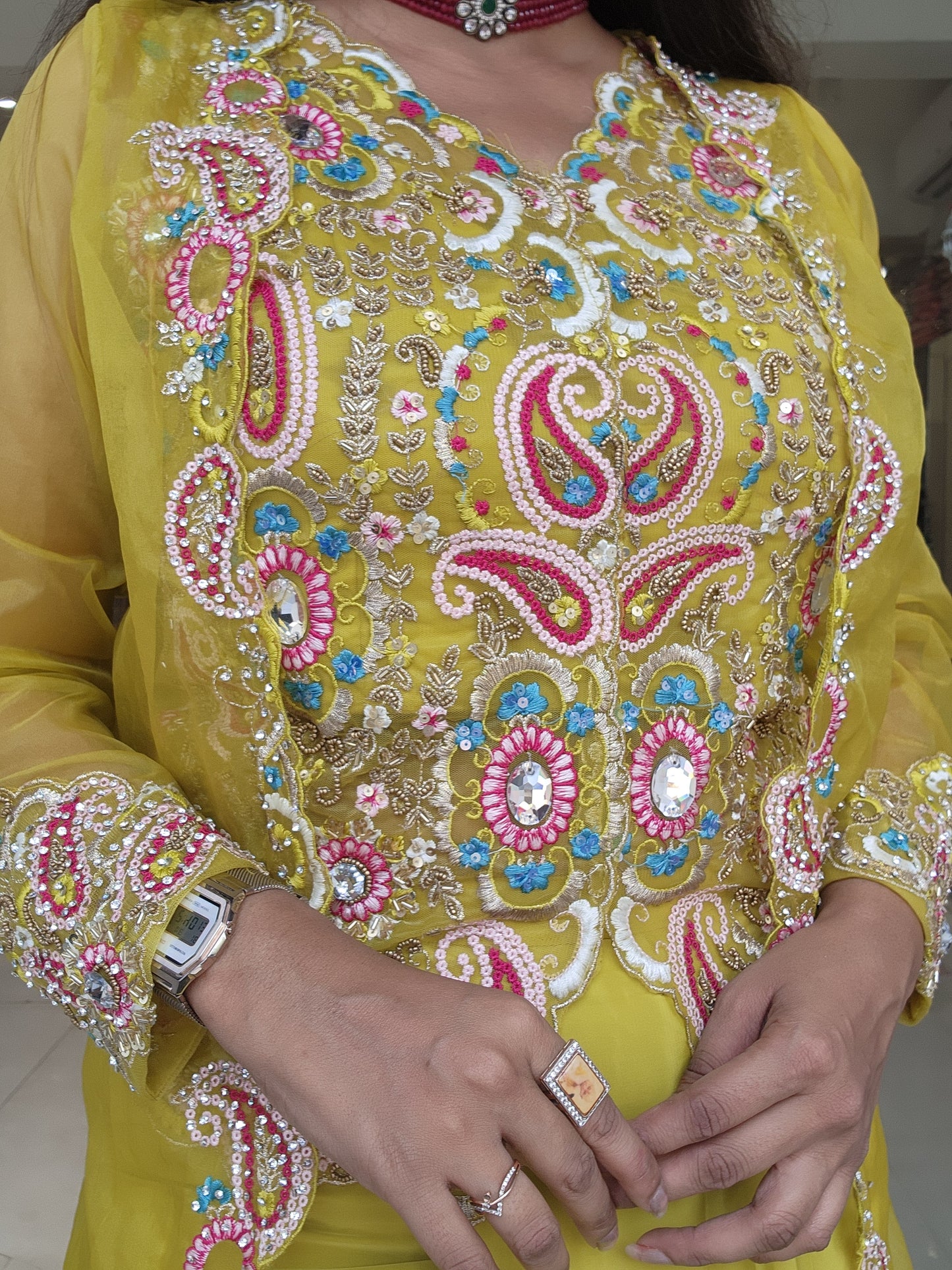 Rasha Lime Long blouse indowestern dress