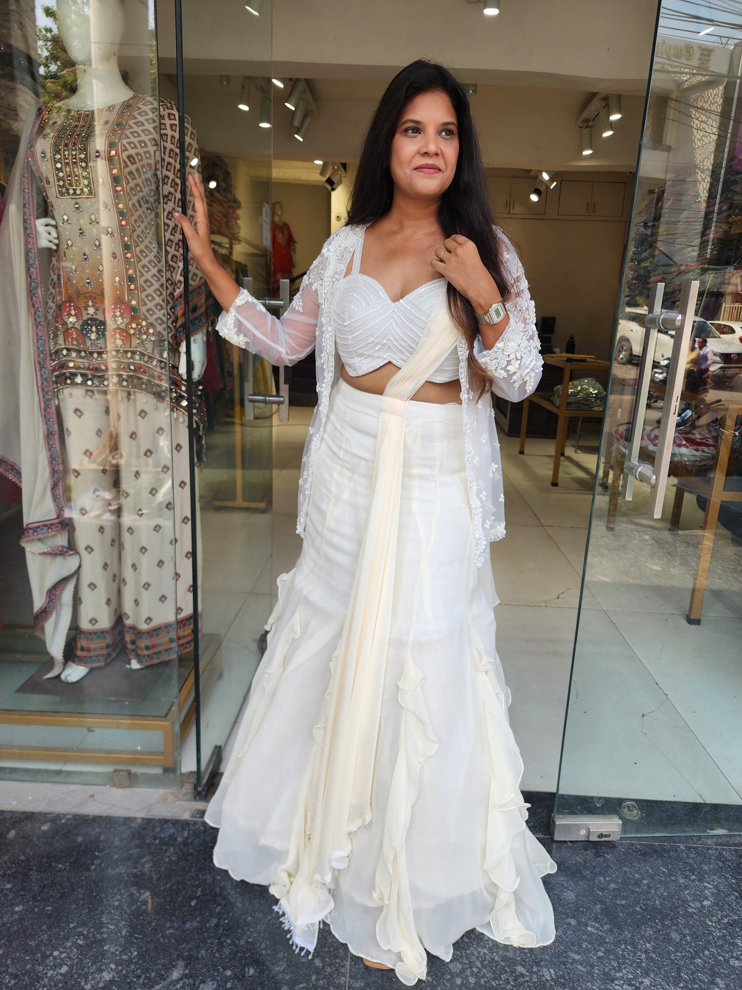 Cinderella 3pc jacket fishcut lehenga