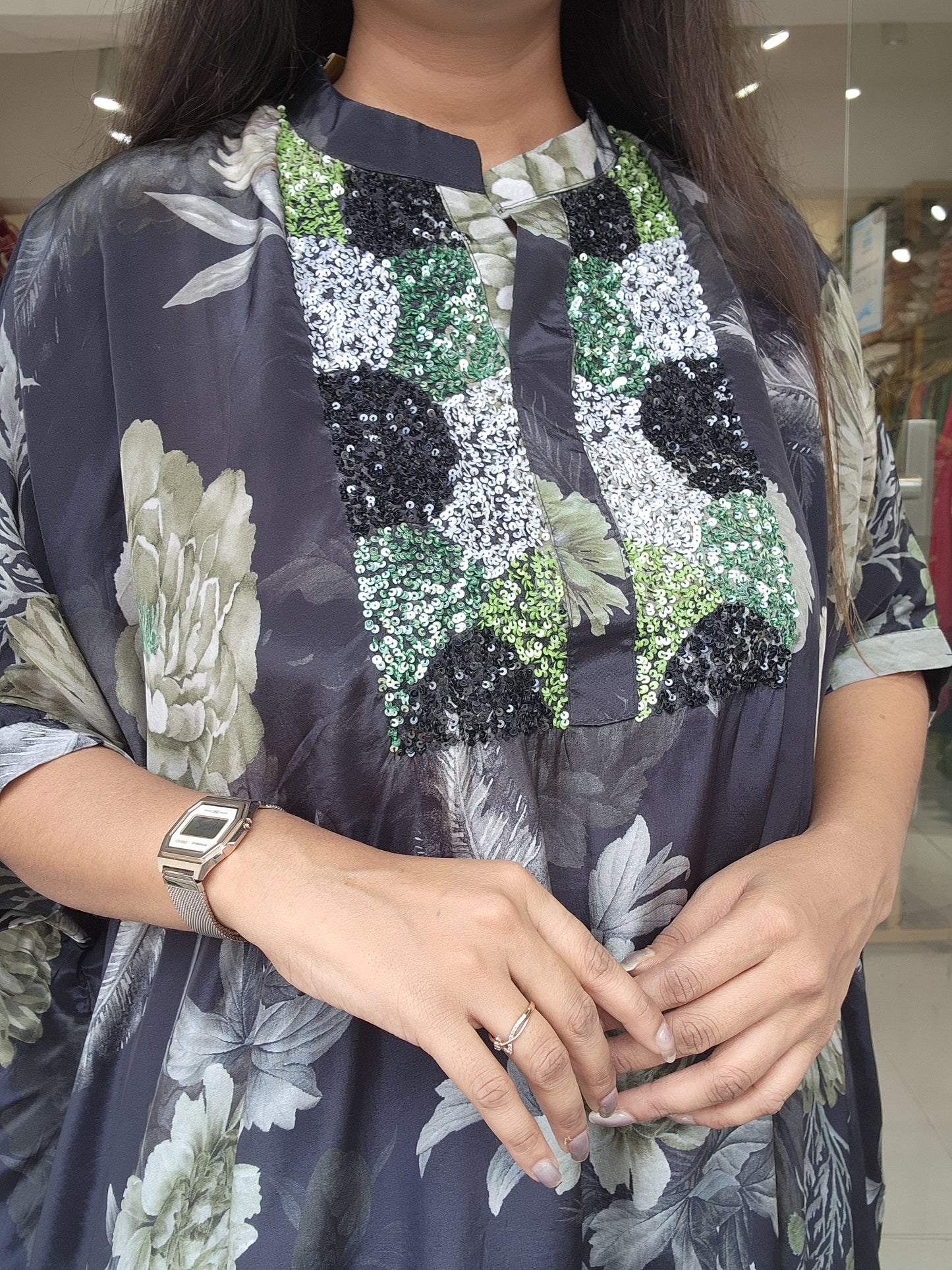 Black floral baggy co-ord set