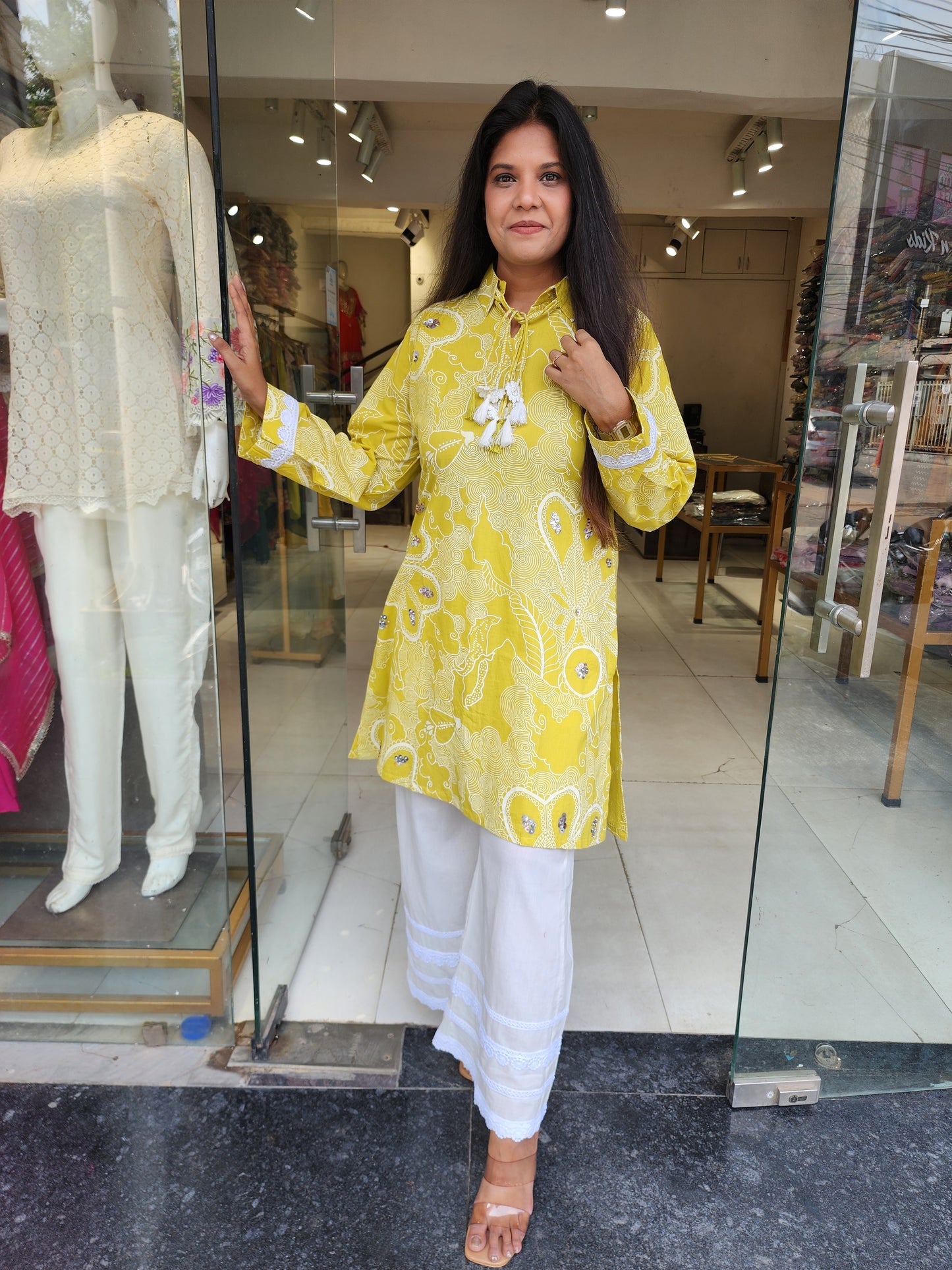 Yellow printed co-ord set