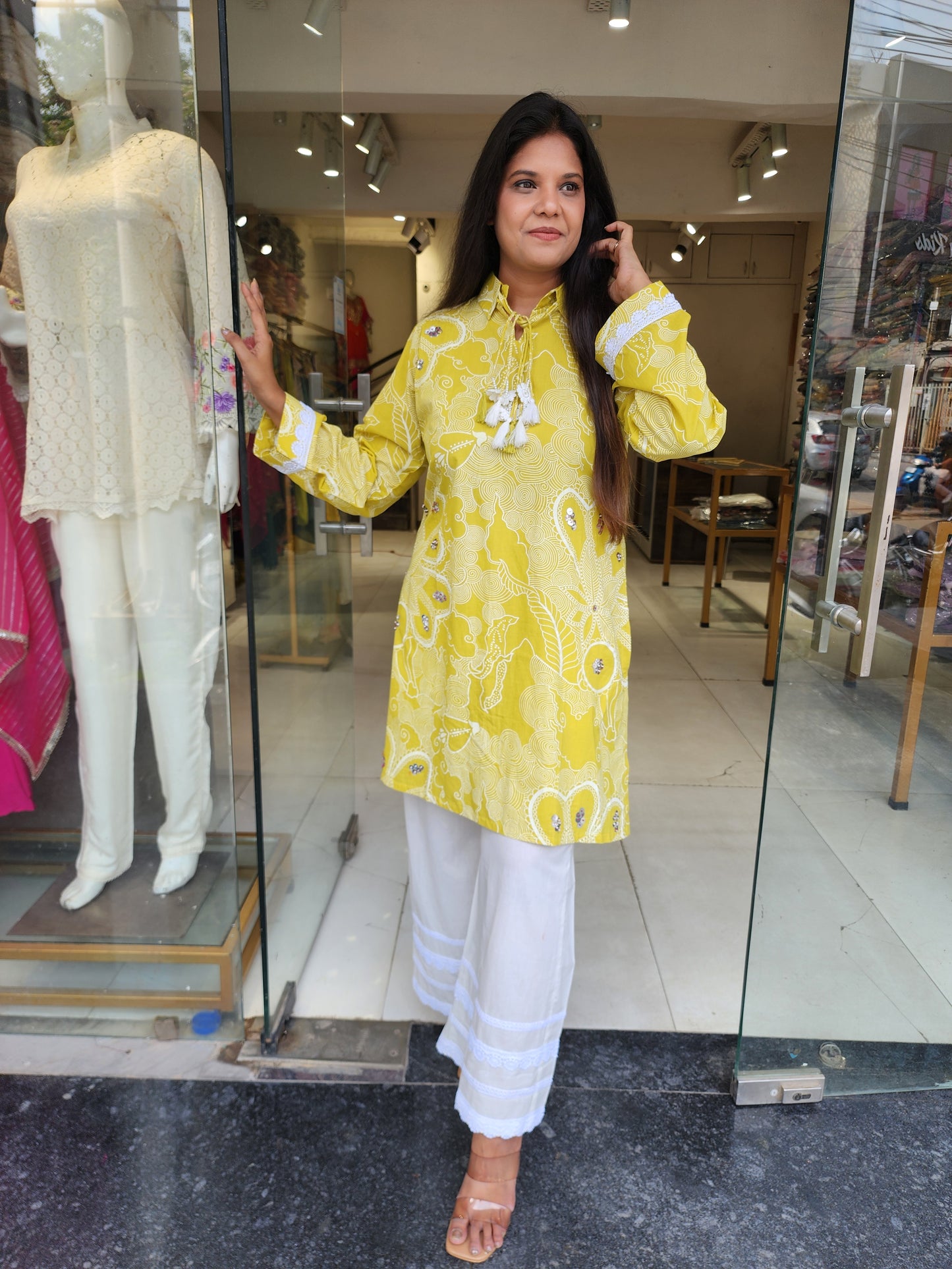 Yellow printed co-ord set