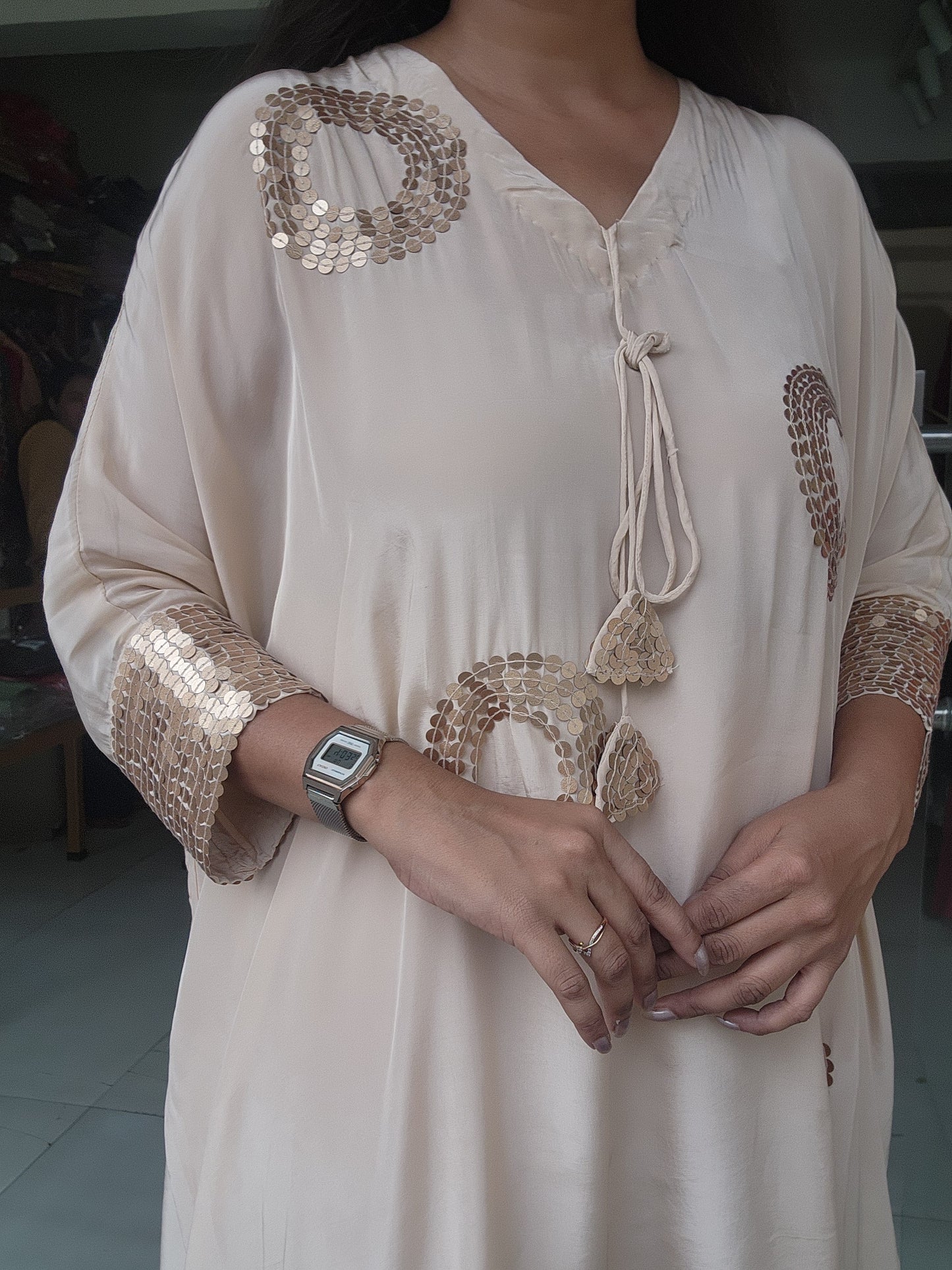 Beige blingy baggy co-ord set