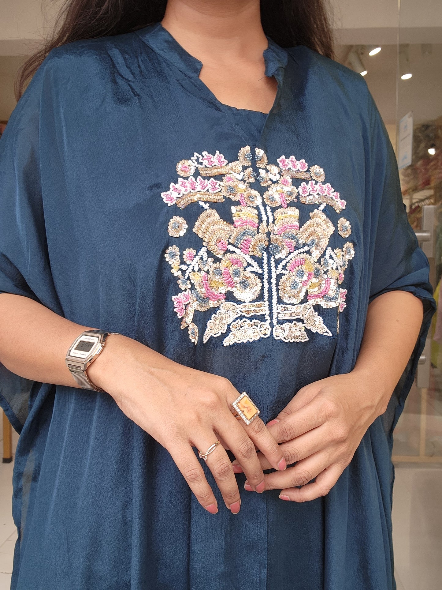 Teal blue 3pc indowestern co-ord set